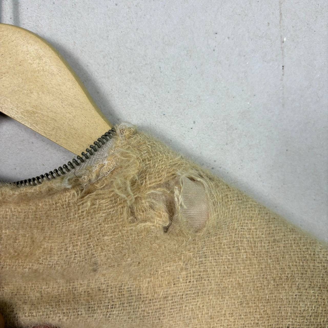 Yohji Yamamoto Yohji Yamamoto Y’s Beige Mohair Wool Blend Zip Up Jacket Size US L / EU 52-54 / 3 - 6 Thumbnail