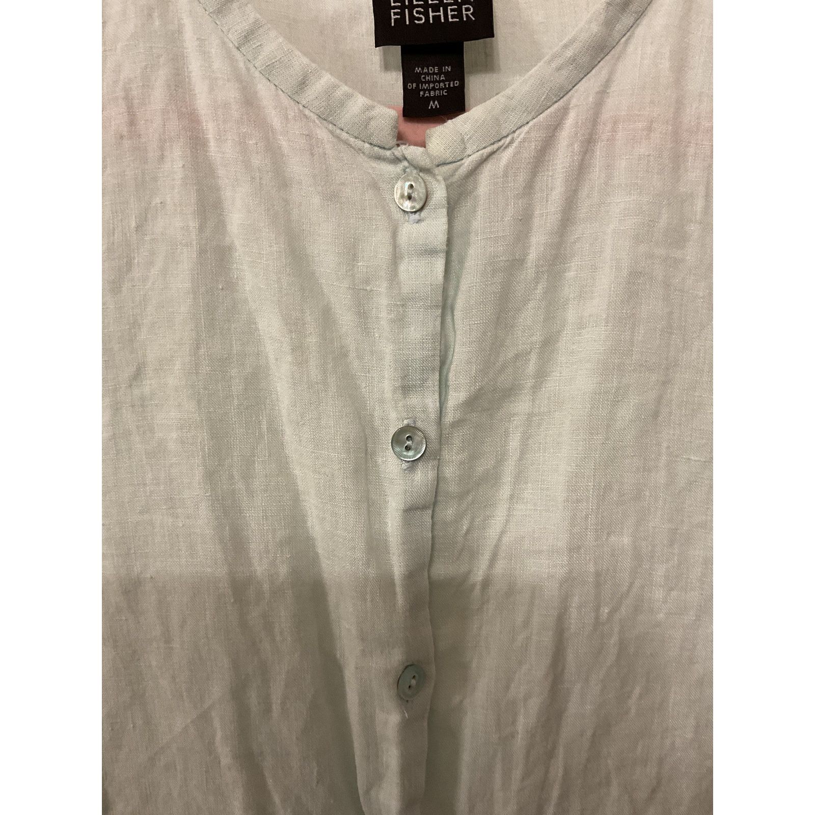Eileen Fisher Eileen Fisher Irish Linen Mandarin Collar Button Down, M Size M / US 6-8 / IT 42-44 - 4 Thumbnail