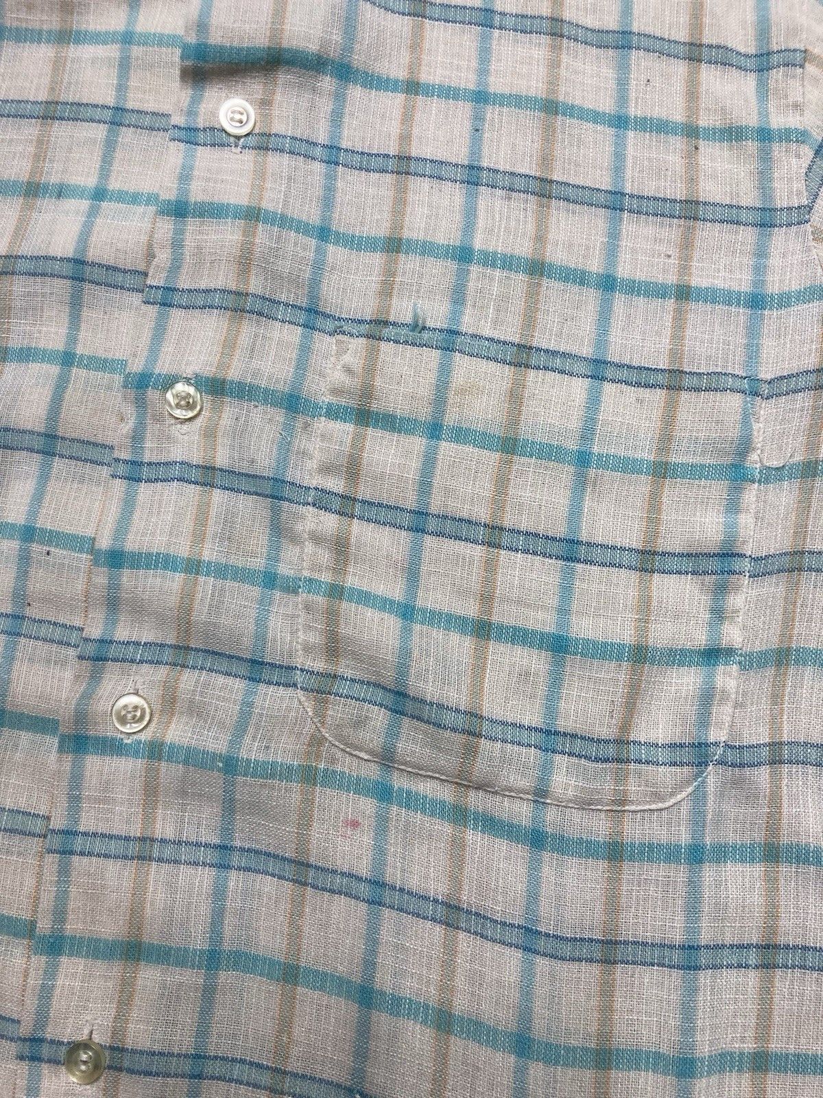 Vintage Vtg 1960s button shirt Brent poly cotton plaid men’s small Size US S / EU 44-46 / 1 - 3 Thumbnail