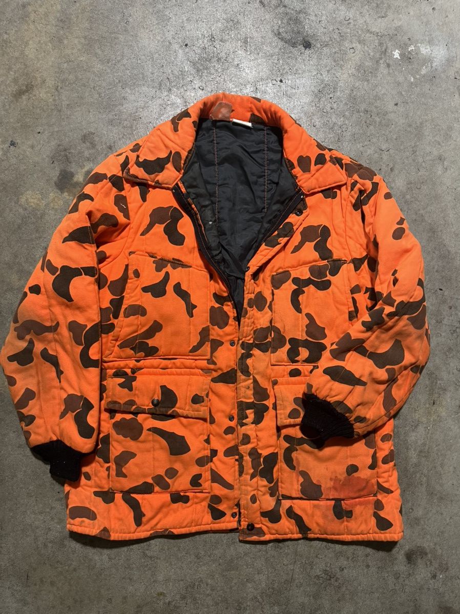 Vintage 1980s Orange Camo Padded Jacket Size US XL / EU 56 / 4 - 1 Thumbnail
