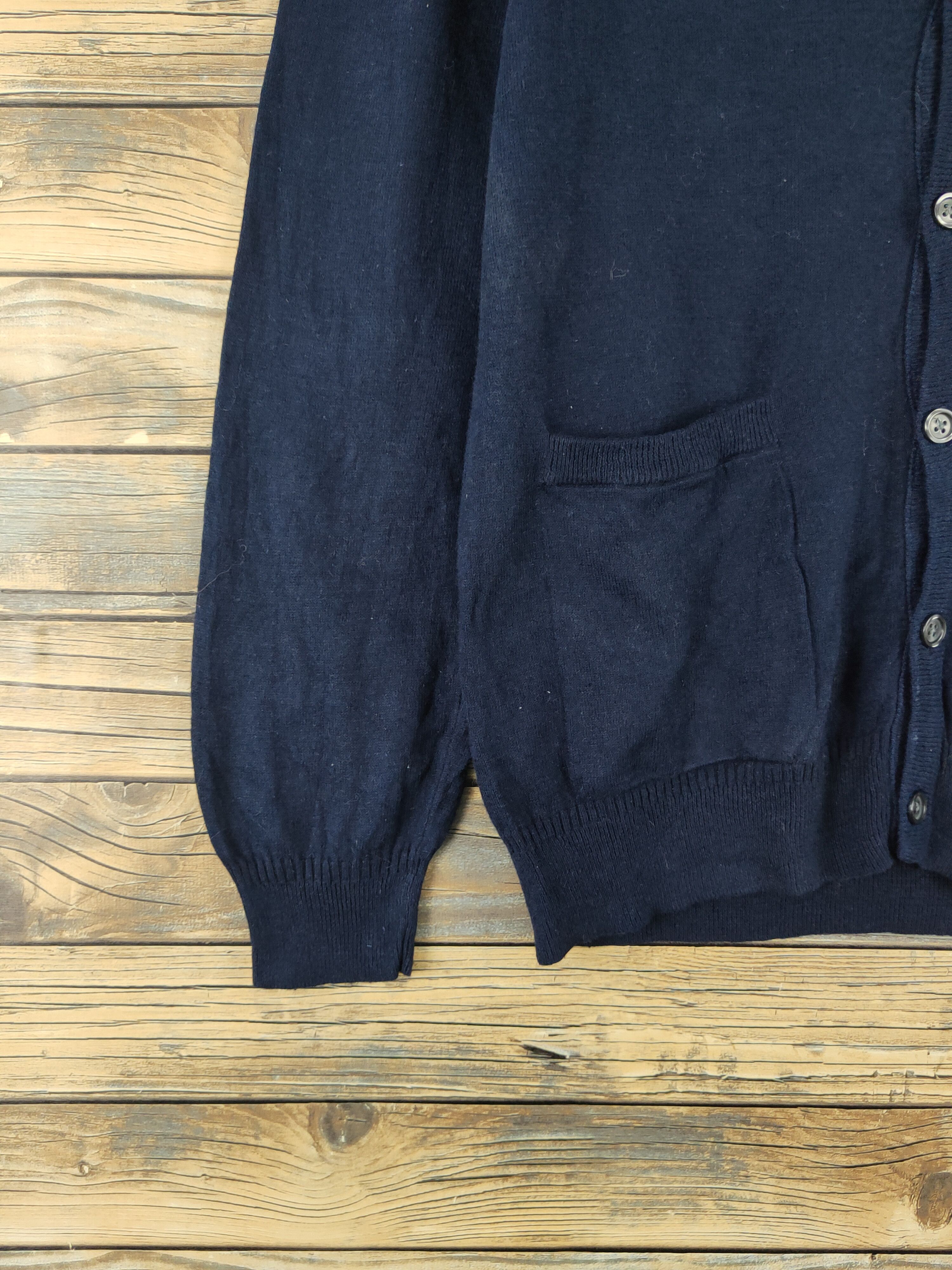 GU × Homespun Knitwear GU Navy Knitwear Cardigan #W2119 Size US M / EU 48-50 / 2 - 4 Thumbnail