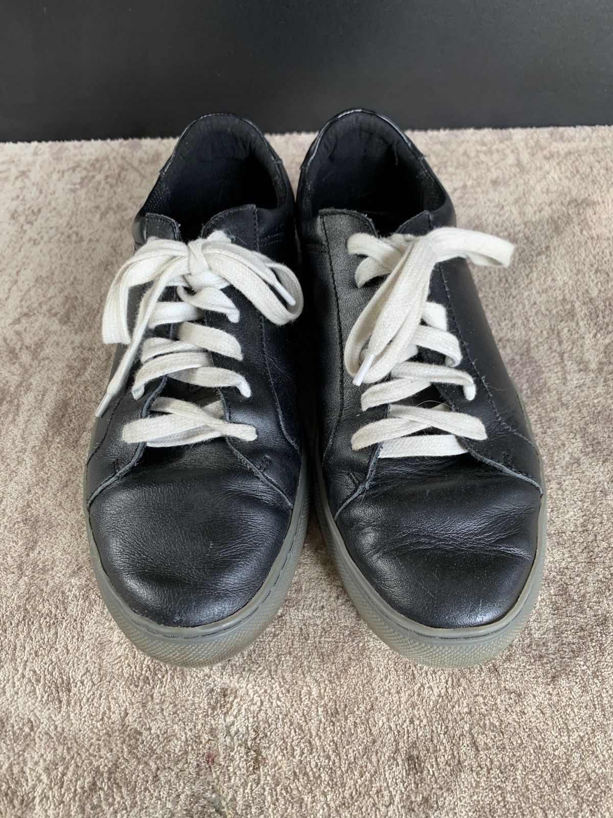 Other Blake McKay Men's Black Leather Low-Top Casual Sneakers 8.5 Size US 8.5 / EU 41-42 - 2 Thumbnail