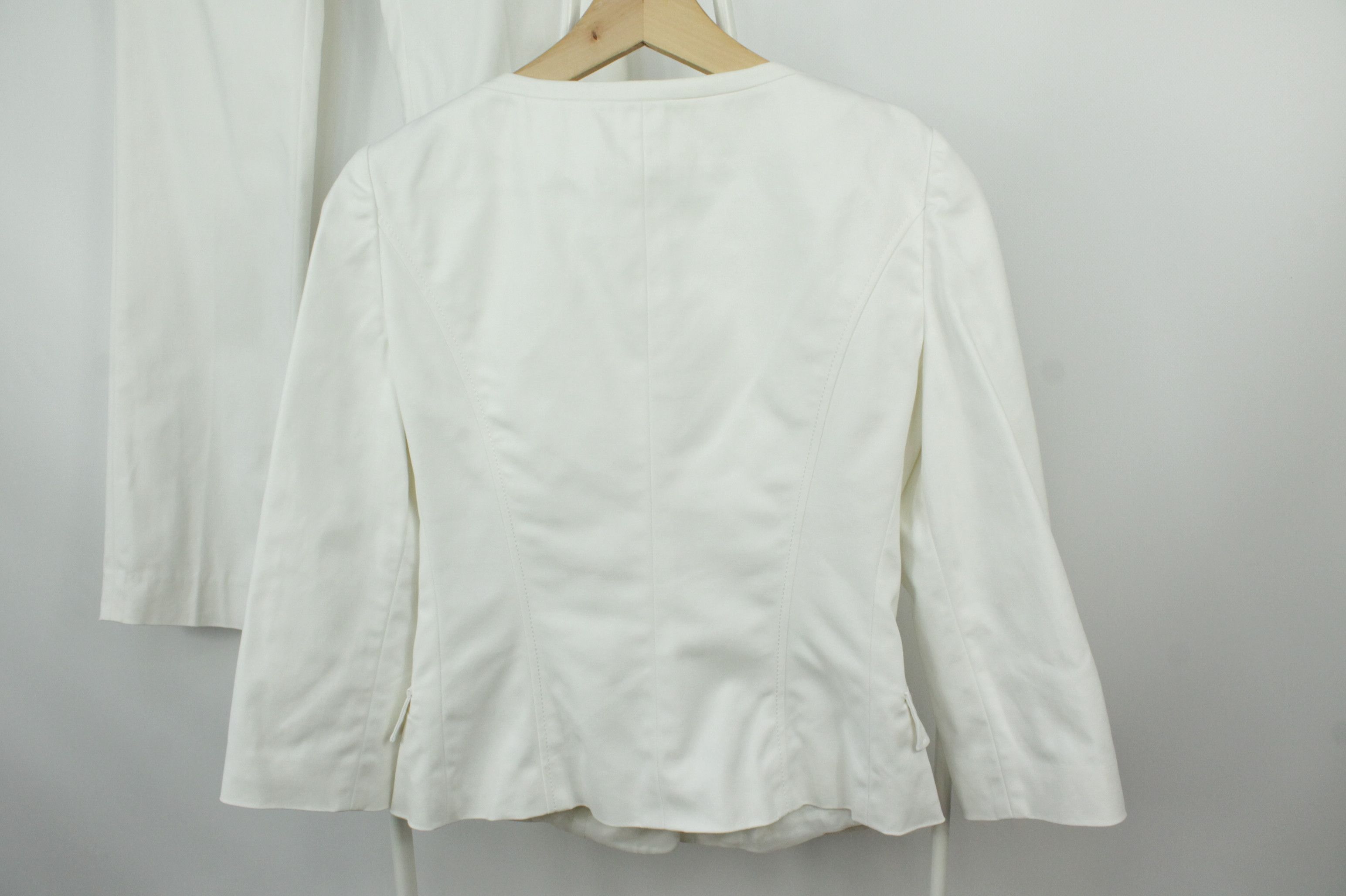 Versace Gianni Versace White Stretch Cotton Tailored Pants Suit Wmns Size XS / US 0-2 / IT 36-38 - 7 Thumbnail