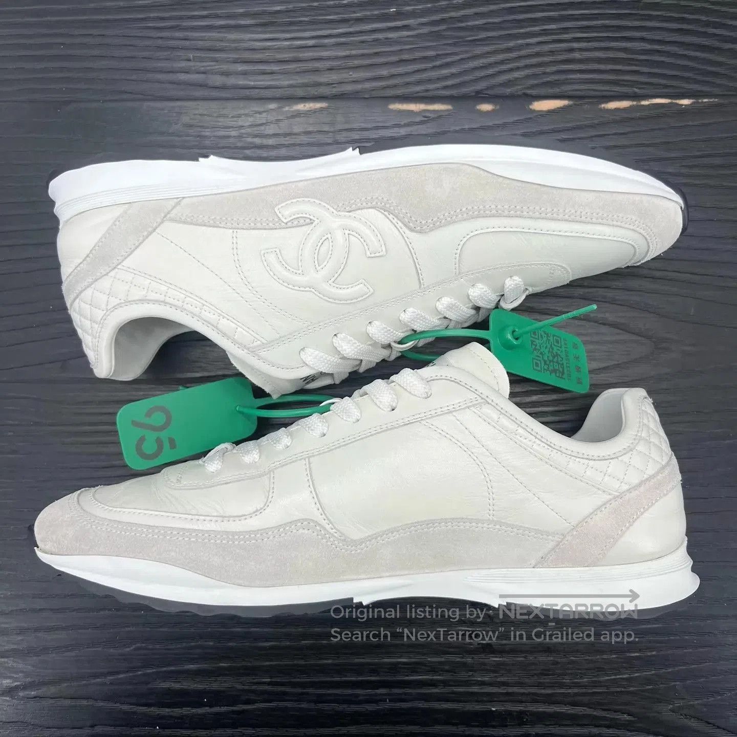 Chanel White Low-Top Sneakers Size 9. Size US 9 / EU 42 - 3 Thumbnail