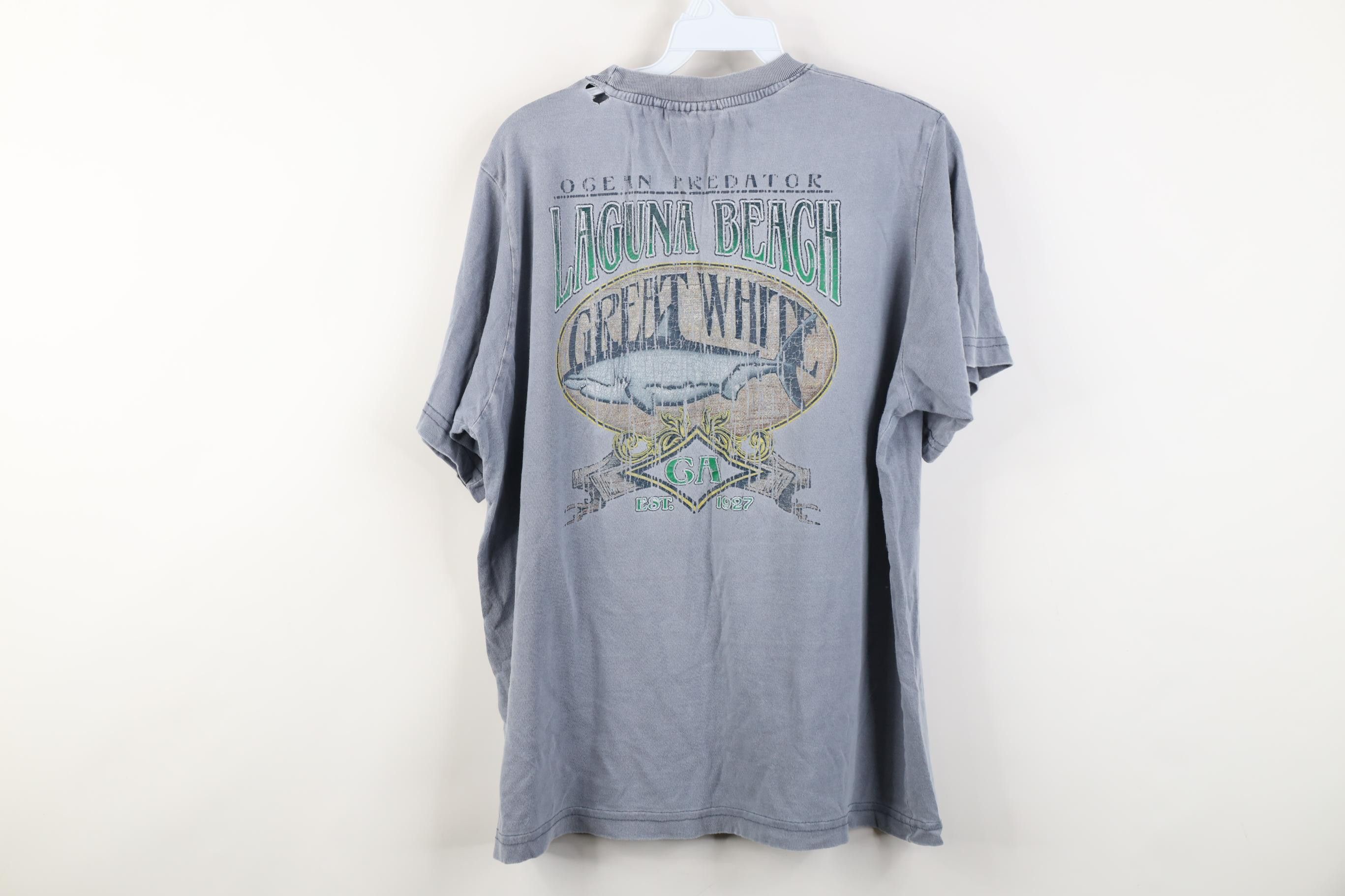Vintage Vintage 90s Streetwear Laguna Beach White Shark T-Shirt Size US M / EU 48-50 / 2 - 11 Thumbnail