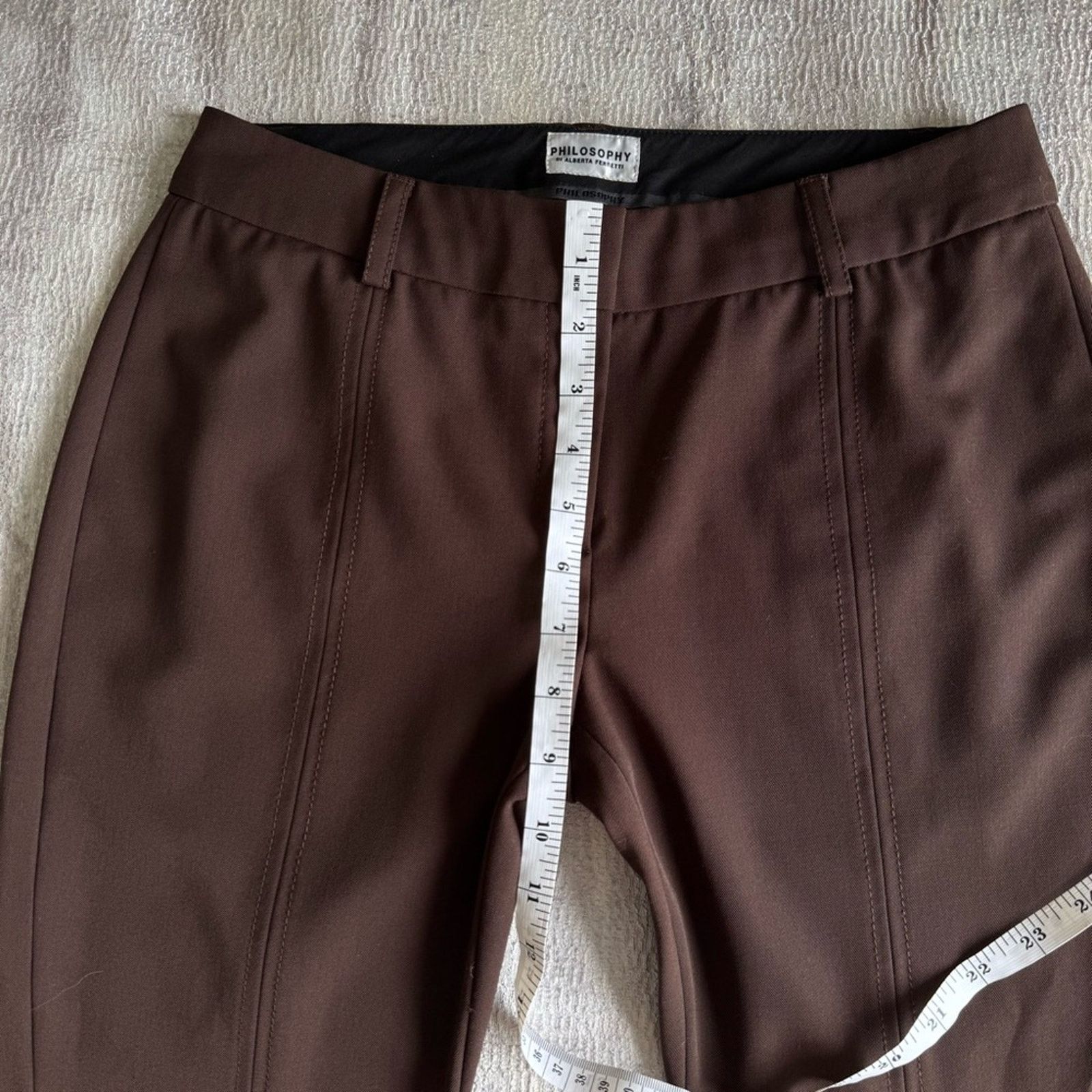 Alberta Ferretti Alberta Ferretti Chocolate Brown Trousers, Size 4 Size 27" / US 4 / IT 40 - 12 Thumbnail
