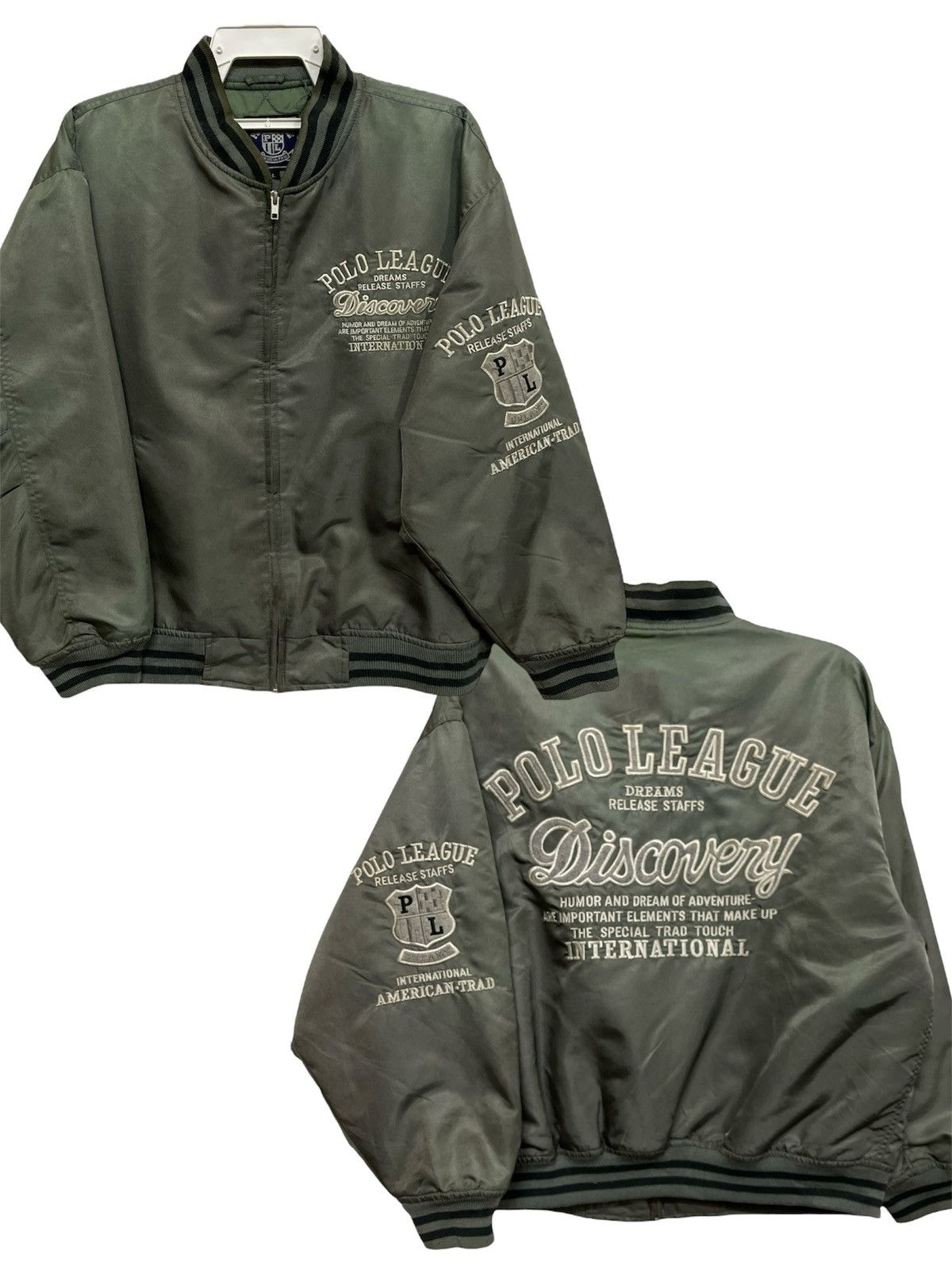 Polo Ralph Lauren Vintage 90s POLO LEAGUE Bomber Jacket Size US L / EU 52-54 / 3 - 3 Thumbnail