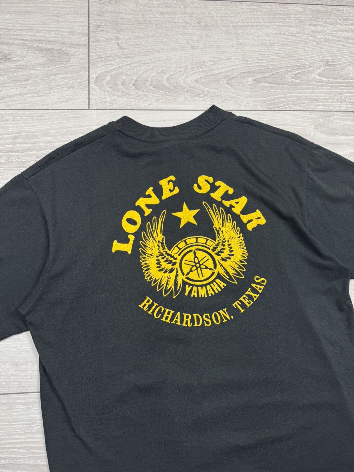 Yamaha Vintage 80s 90s Yamaha Lone Star Single Stitch T-Shirt Size US L / EU 52-54 / 3 - 3 Thumbnail