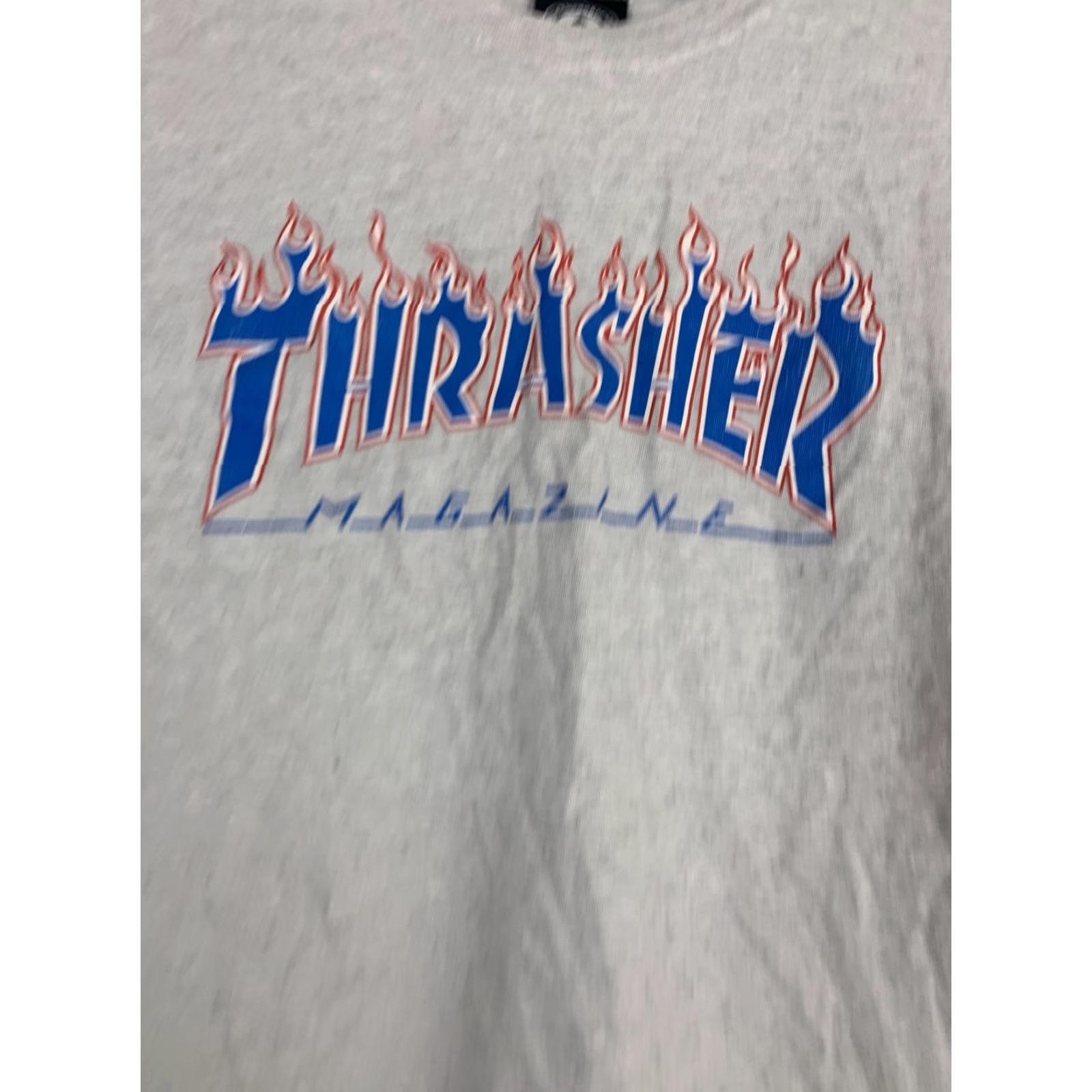 Thrasher Thrasher T-Shirt Mens Small Cotton Heather Gray Red Blue Flame Skateboarding Crew Neck Short Sleeve Shirt S Gray Blue Flame Men’s S Size US S / EU 44-46 / 1 - 5 Thumbnail