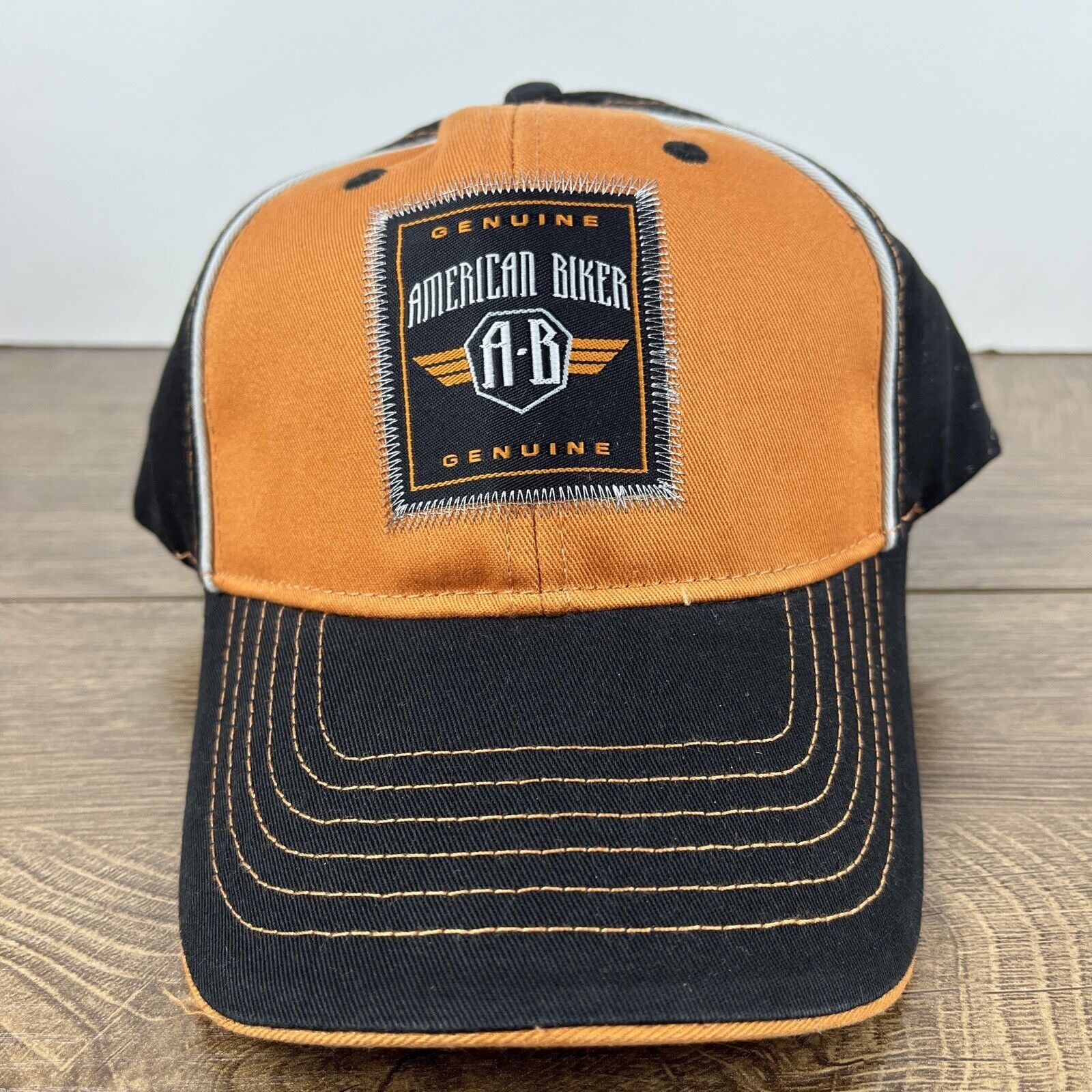 Other American Biker Hat American Biker Orange Hat Adjustable Adul Size ONE SIZE - 5 Thumbnail