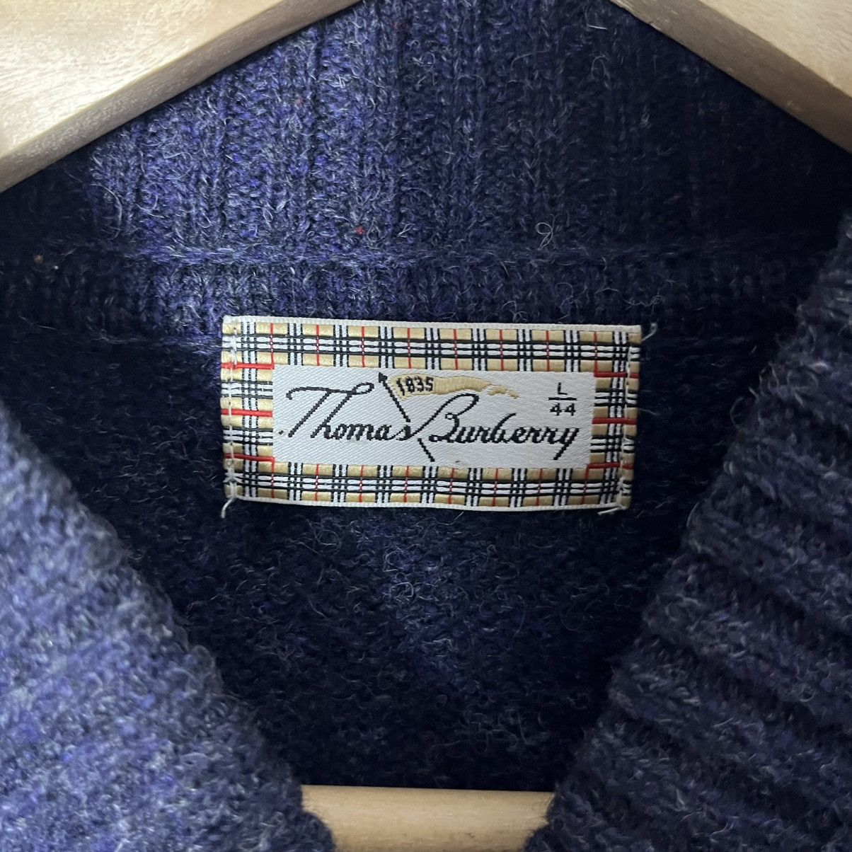 Burberry Vintage Thomas Burberry Wool Argyle Cardigan Sweater Luxury Size US L / EU 52-54 / 3 - 4 Thumbnail