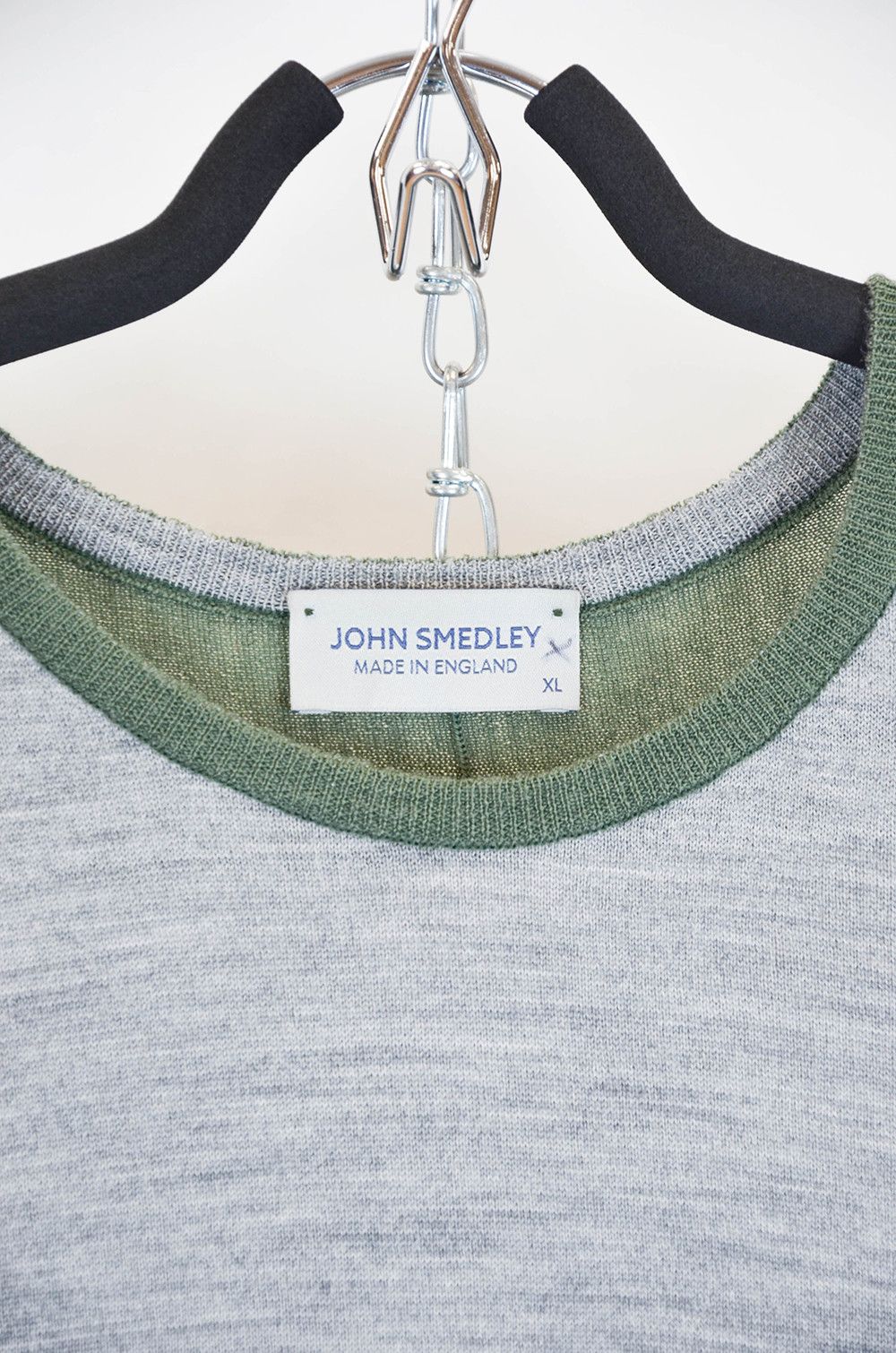 John Smedley John Smedley Wool Sweater XL Grey/Green Size US XL / EU 56 / 4 - 4 Thumbnail