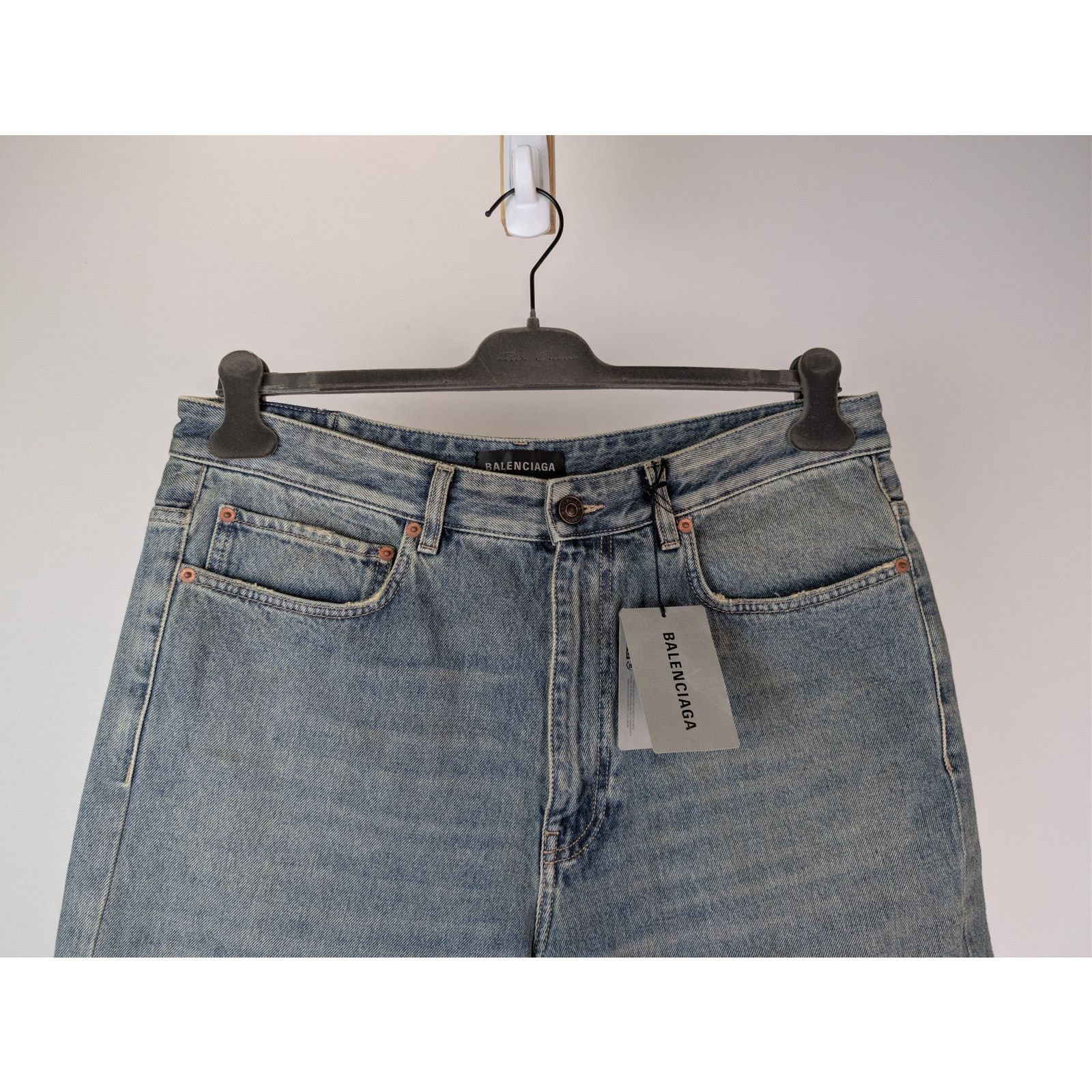 Balenciaga o1rshd1 Baggy Denim Shorts in Blue Rust Size US 30 / EU 46 - 3 Thumbnail