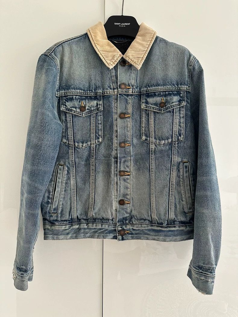 Saint Laurent Paris Saint Laurent Denim Jacket with Wool Lining Size US M / EU 48-50 / 2 - 1 Thumbnail