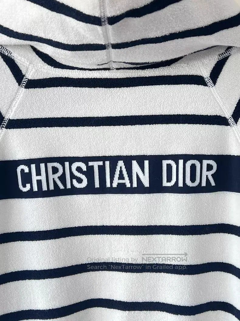 Dior Dior Black and white striped hooded cardigan coat Size XS / US 0-2 / IT 36-38 - 4 Thumbnail