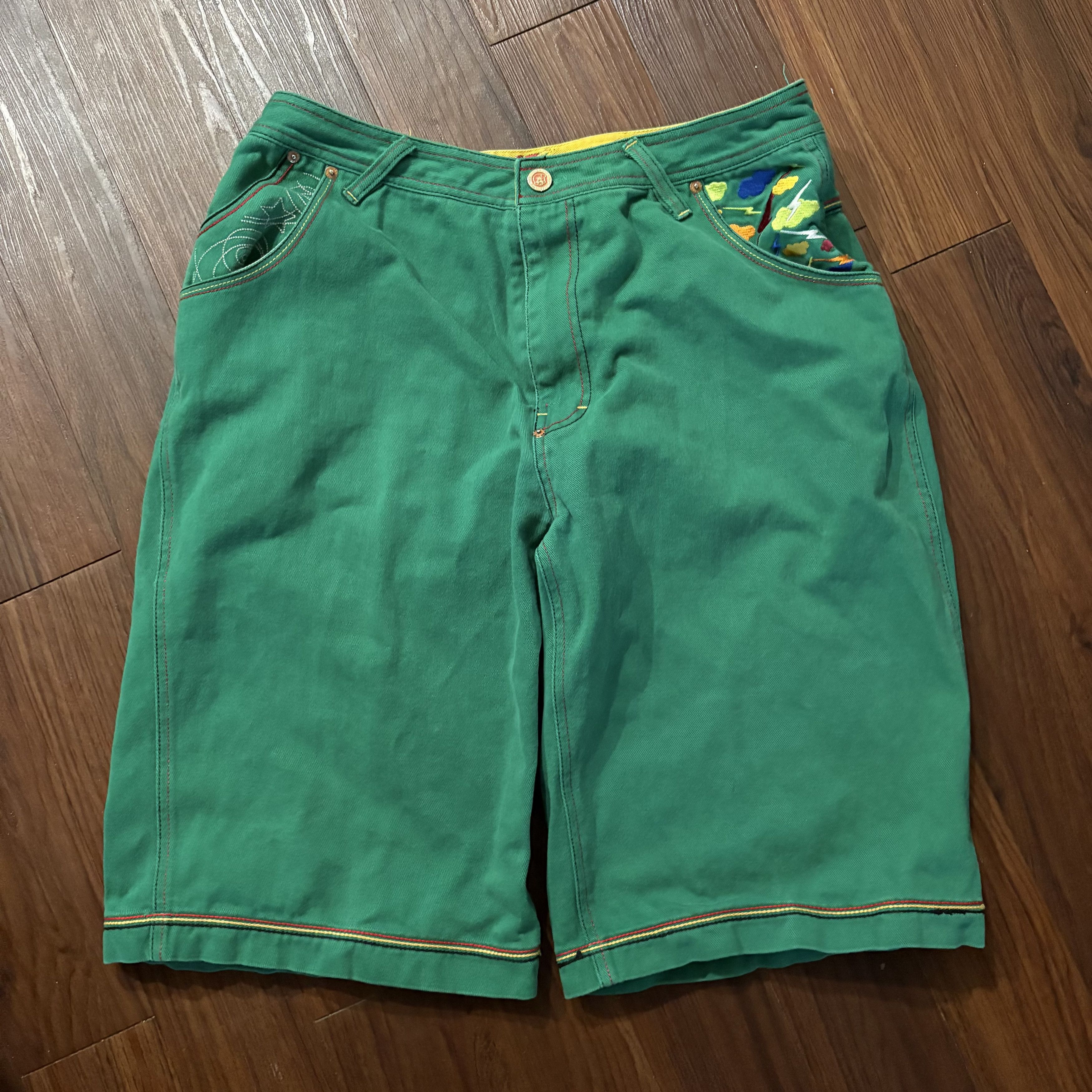 Other YO*ME Green Embroidered Shorts Size US 36 / EU 52 - 3 Thumbnail