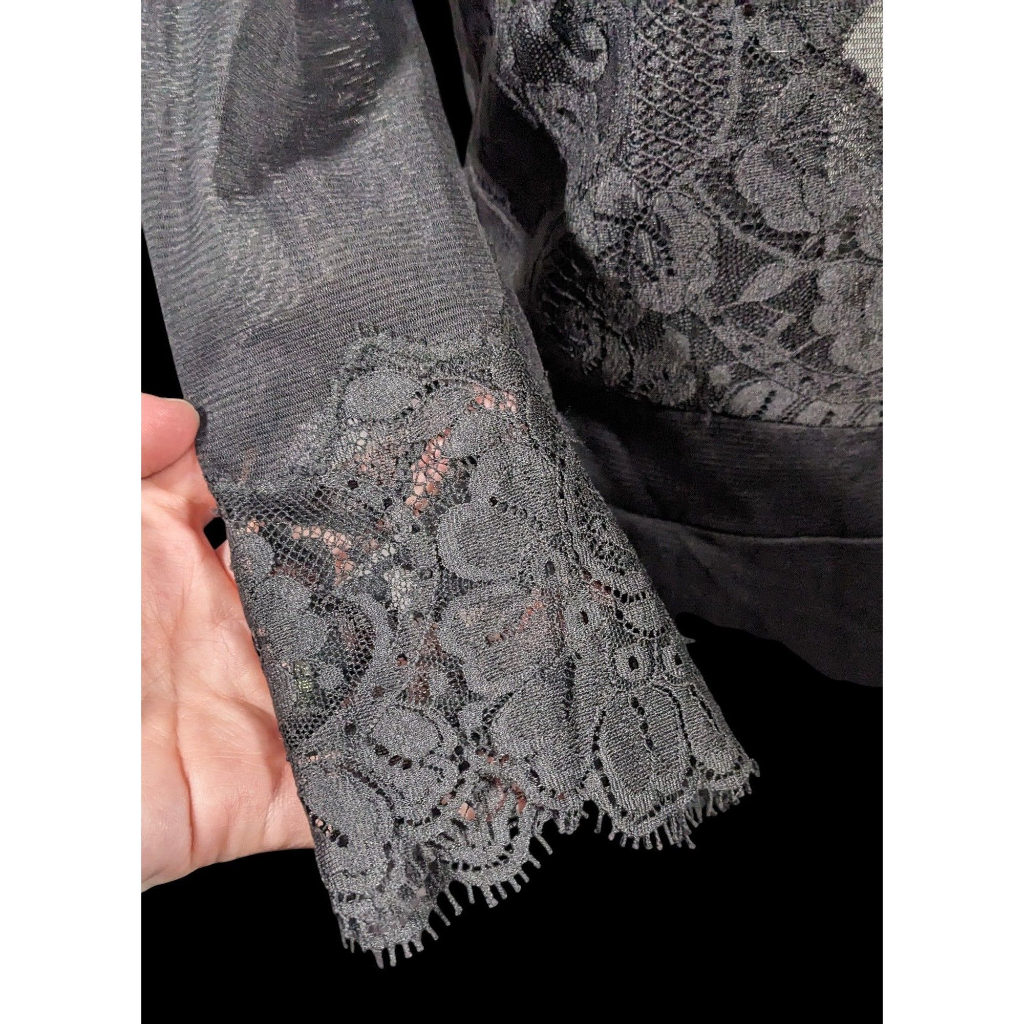 Other HAH Gothic Floral Lace Open Back Dress With Bow Accent Size Size M / US 6-8 / IT 42-44 - 4 Thumbnail