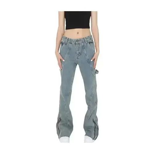 Japanese Brand Ankle Zip Flared Denim Jeans Size 25" / US 0 / IT 36 - 1 Thumbnail