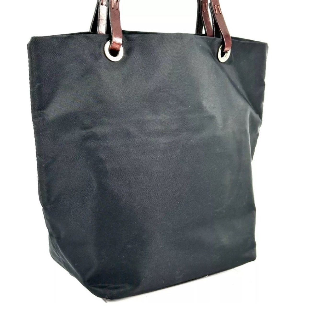 Fendi Fendi FF Logo tote bag handbag nylon leather black Authentic Size ONE SIZE - 3 Thumbnail