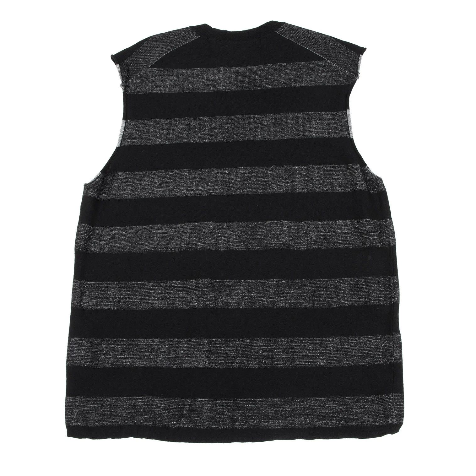 Comme des Garcons Homme Plus Black and Silver Striped Sleeveless Knit Vest, Size L Size US L / EU 52-54 / 3 - 6 Thumbnail