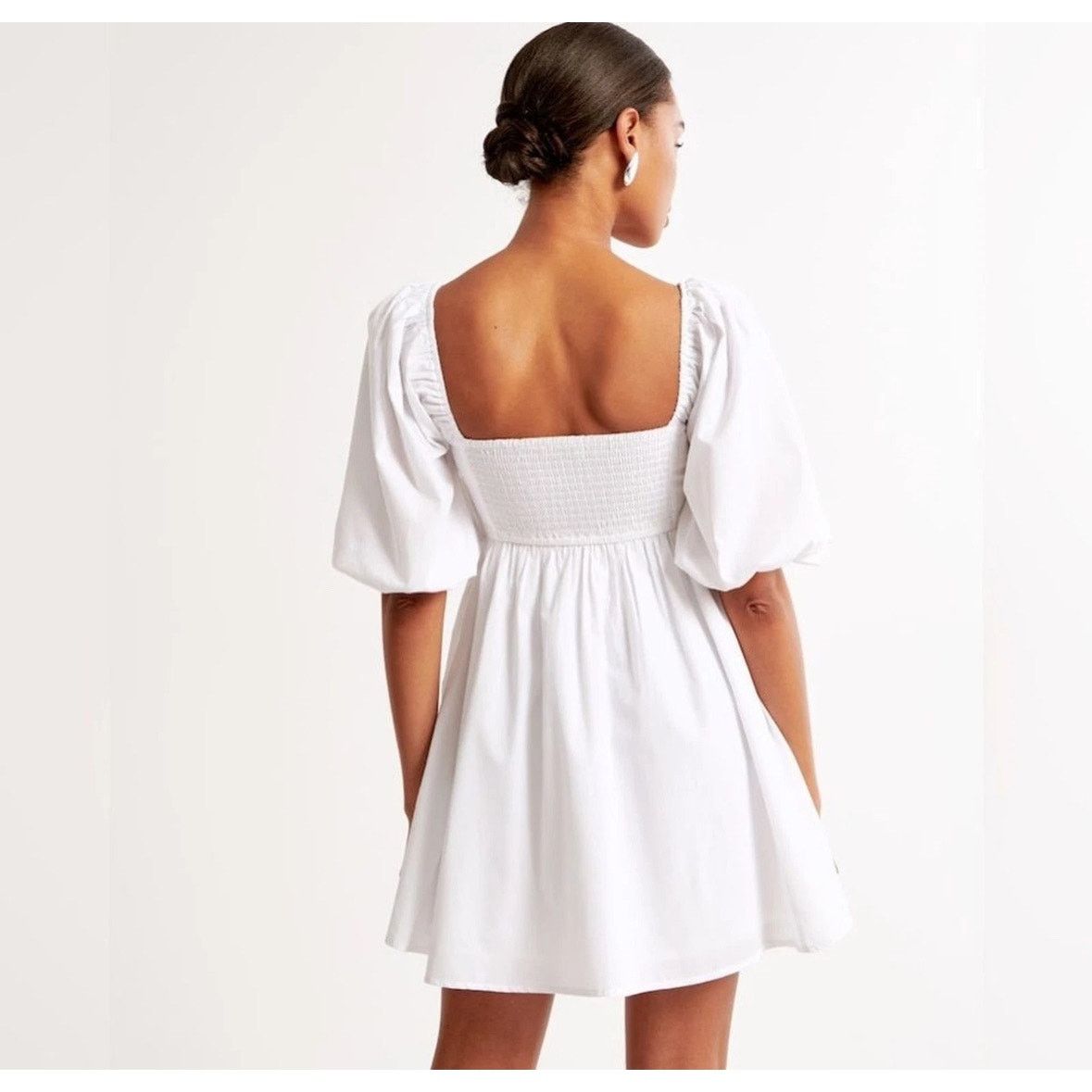 Abercrombie & Fitch Abercrombie Emerson Ruched Puff Sleeve Mini Dress Size SP Size S / US 4 / IT 40 - 7 Thumbnail