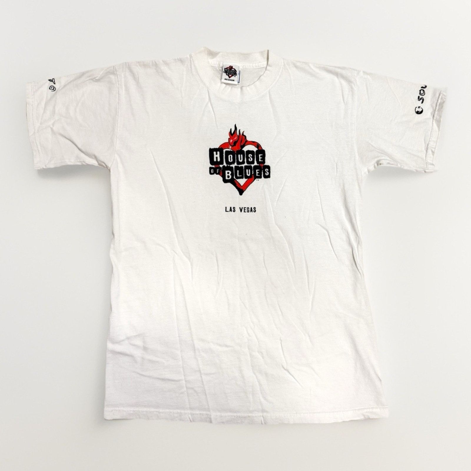The Unbranded Brand VTG 90s T Shirt House Of Blues Las Vegas M White Tee Vintage Size US M / EU 48-50 / 2 - 4 Thumbnail