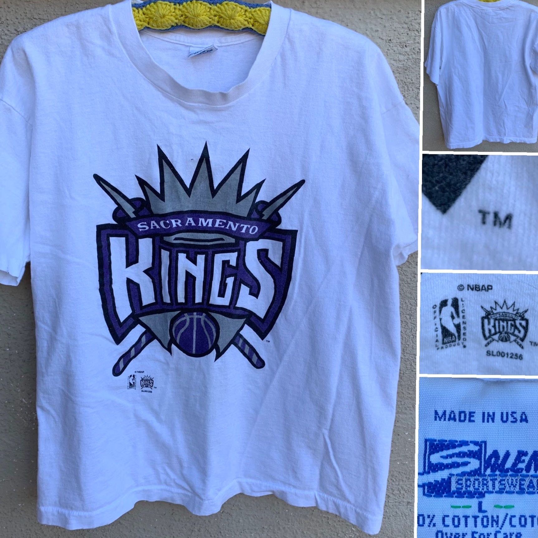 Salem Sportswear VINTAGE Sacramento Kings T-Shirt Salem Sportswear L White 1990s Mens Graphic Tee NBA Official Licensed Product Size US L / EU 52-54 / 3 - 3 Thumbnail