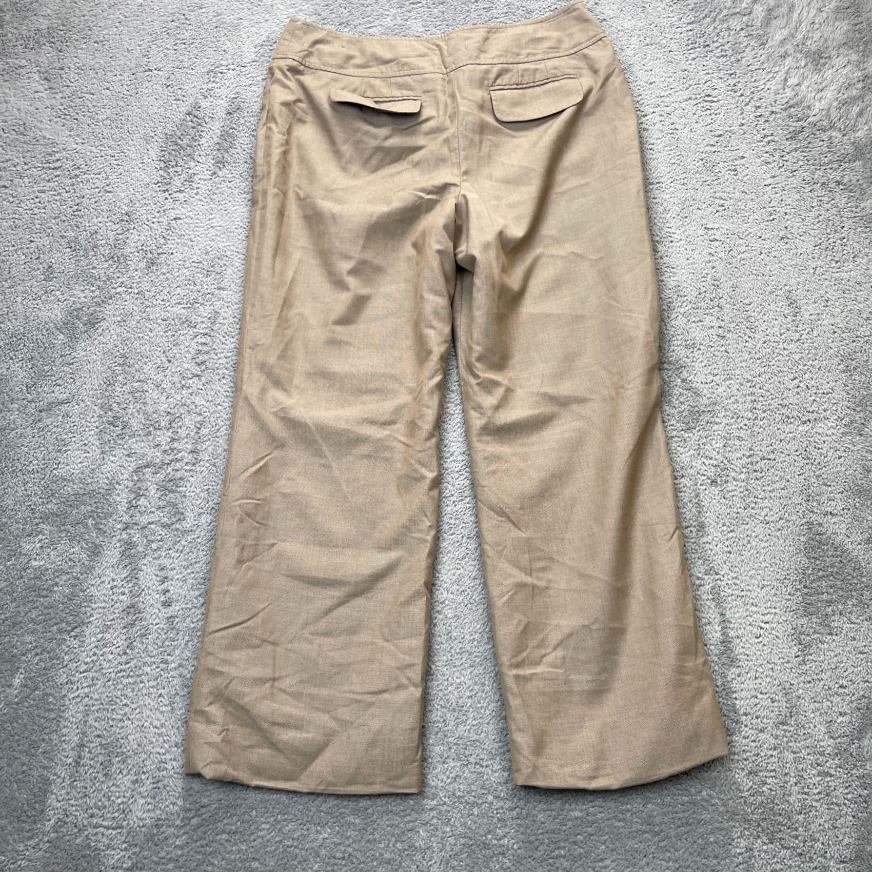 Ann Taylor Ann Taylor Womens Pants Brown Signature Fit Dress Textured Lined Wide Leg 12 Size 24" / US 00 / IT 34 - 2 Thumbnail