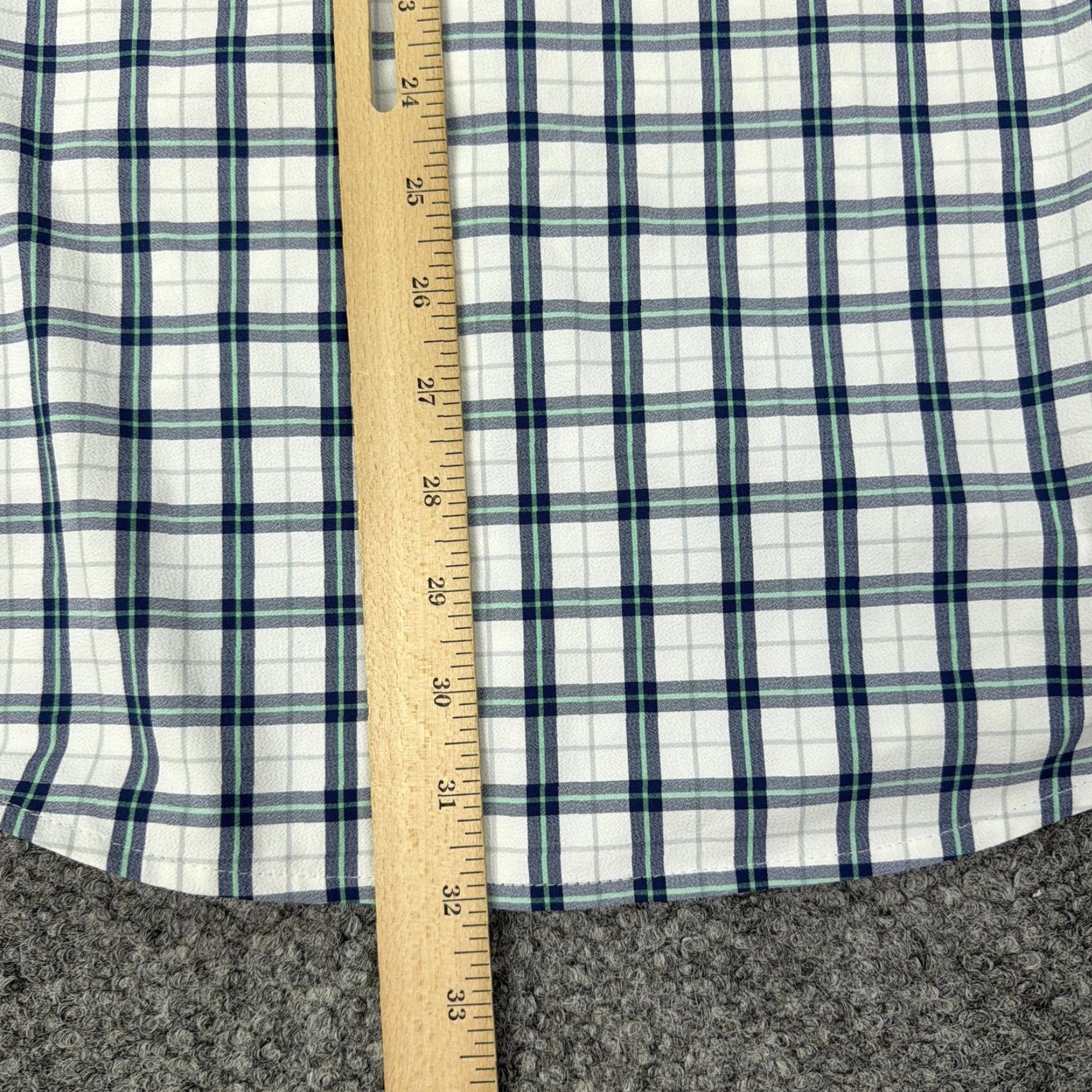 Mizzen+Main Mizzen+Main Leeward Shirt Mens 2XL White Blue Green Plaid Stretch Fit Casual Dress Shirt Size US XXL / EU 58 / 5 - 6 Thumbnail