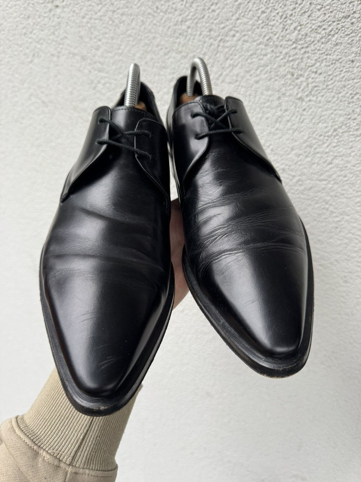 Gucci Gucci Vintage Derby Leather Black Shoes size 41.5 Size US 8 / EU 41 - 6 Thumbnail