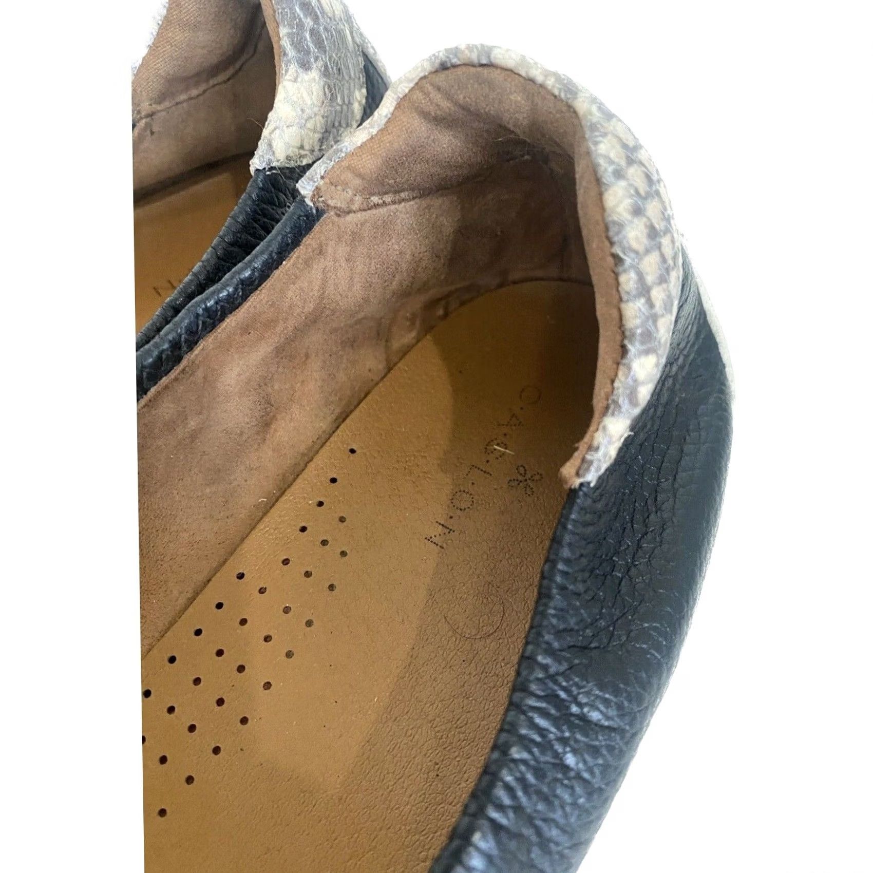 Vintage VINTAGE Caslon Ballet Flats Comfort Black Leather Snakeskin Round Toe Slip On Sz 7.5 Women Flats Slipon 7.5 Black Comfort Caslon Shoes Women Size US 8 / IT 38 - 7 Thumbnail
