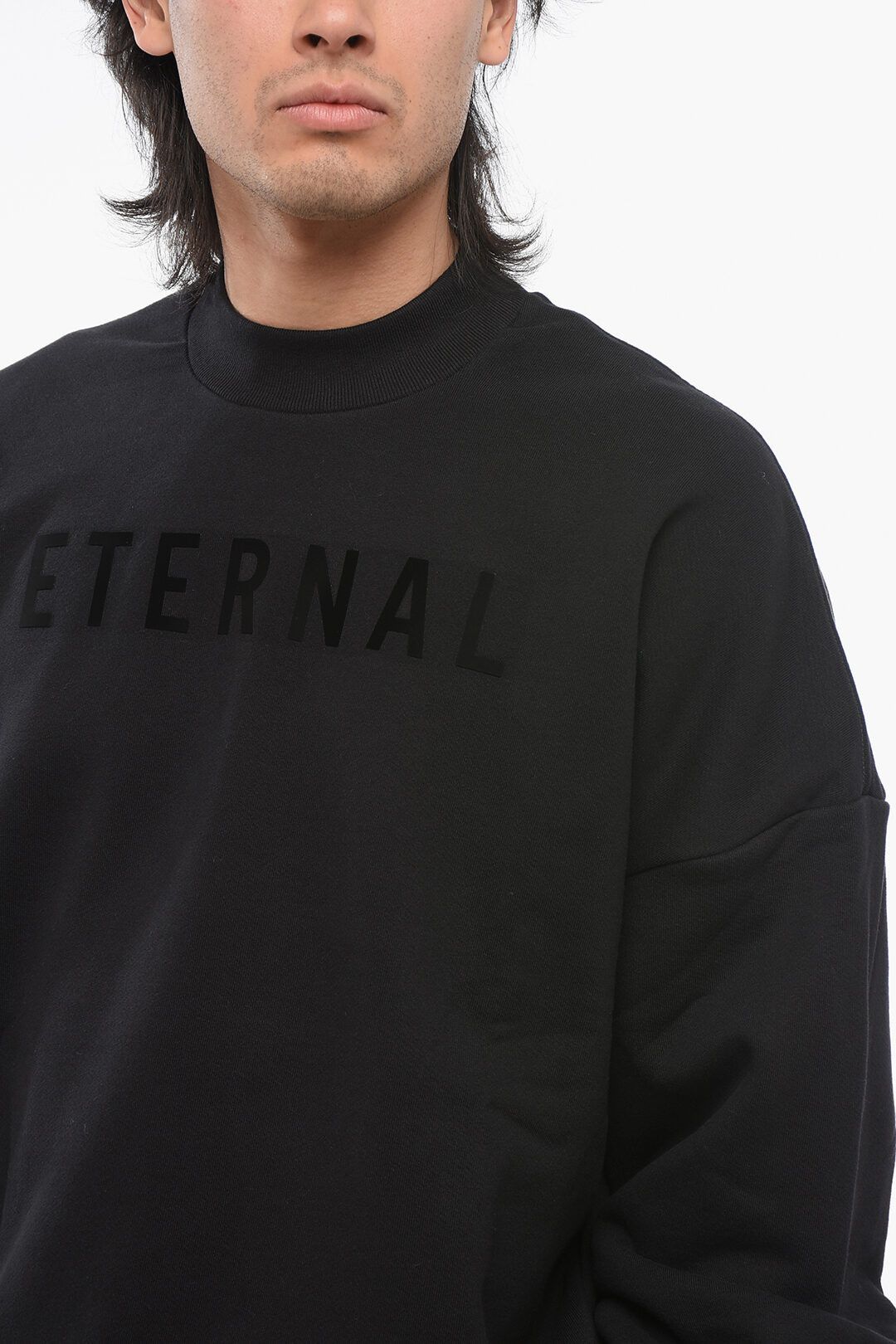 Fear of God og1mm0825 Crew Neck Eternal Brushed Cotton Sweatshirt Black Size US L / EU 52-54 / 3 - 3 Thumbnail
