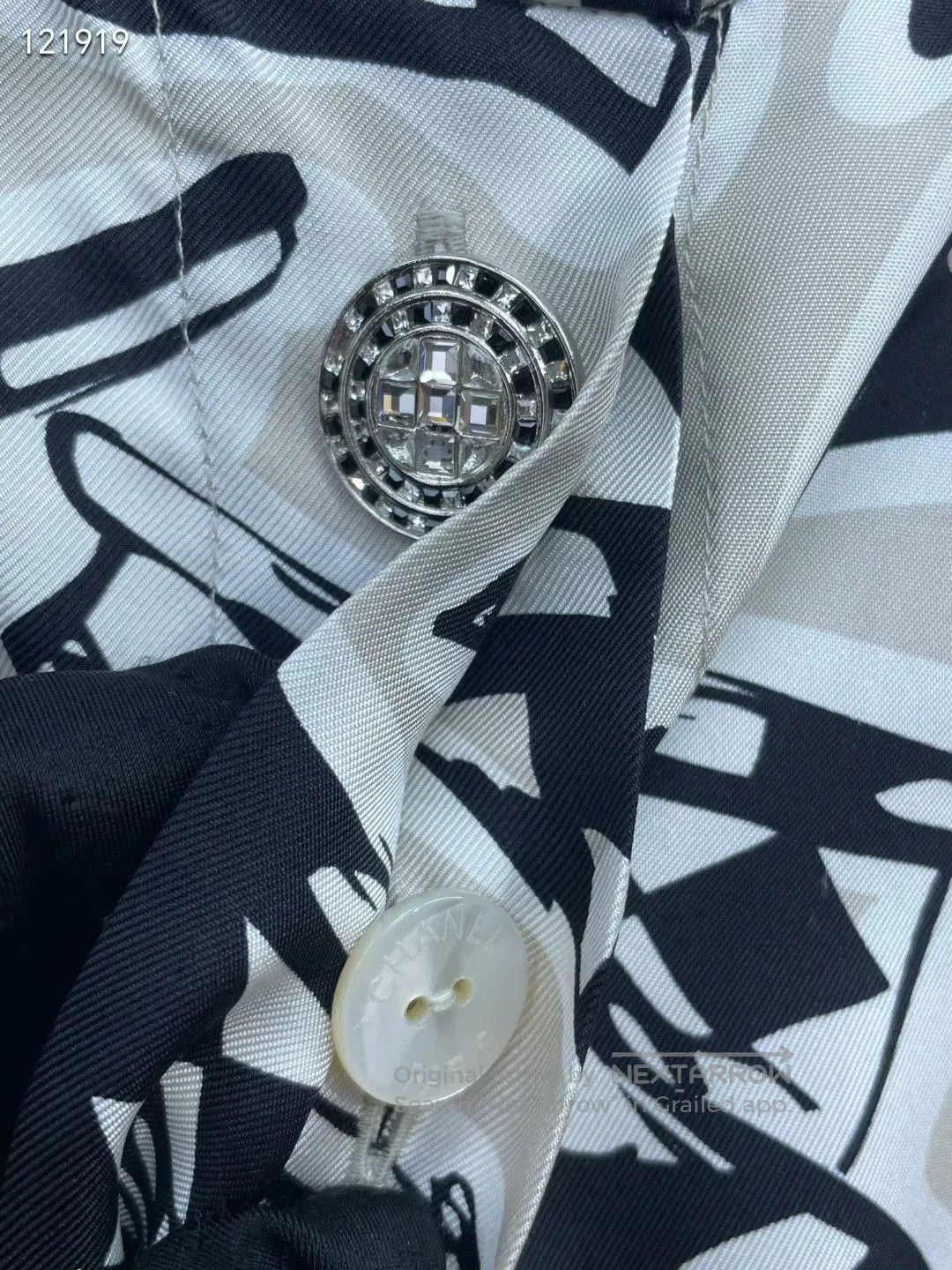 Chanel Chanel 23C Silk Racing Print Top. Size XXS / US 00 / IT 34 - 3 Thumbnail