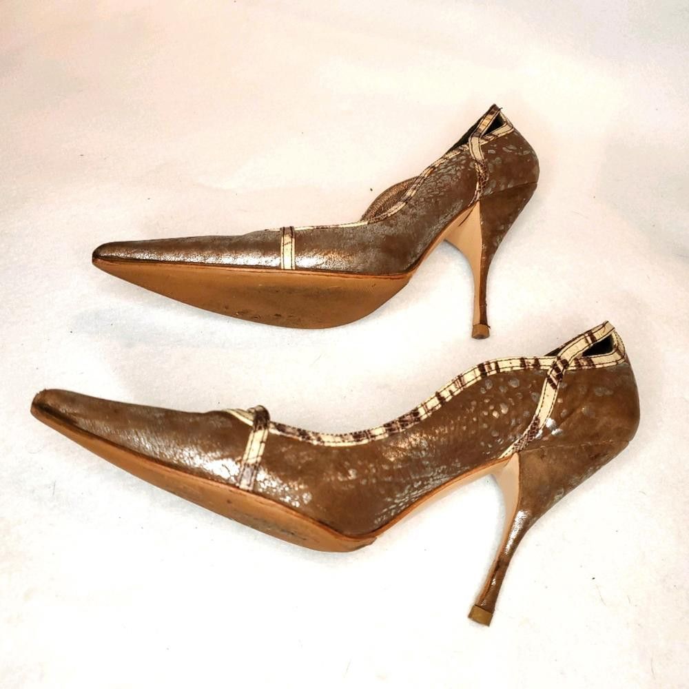 Miu Miu Miu Miu Distressed Leather Size 7.5 Heels Size US 7.5 / IT 37.5 - 11 Thumbnail