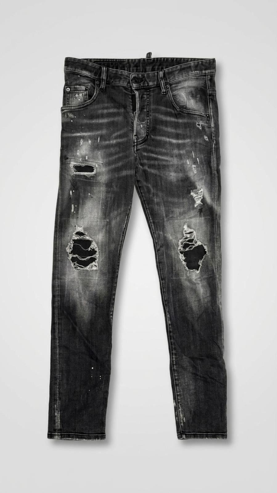 Dsquared2 Dsquared2 - Black Distressed Slim Fit Skater Jeans Size US 30 / EU 46 - 1 Thumbnail