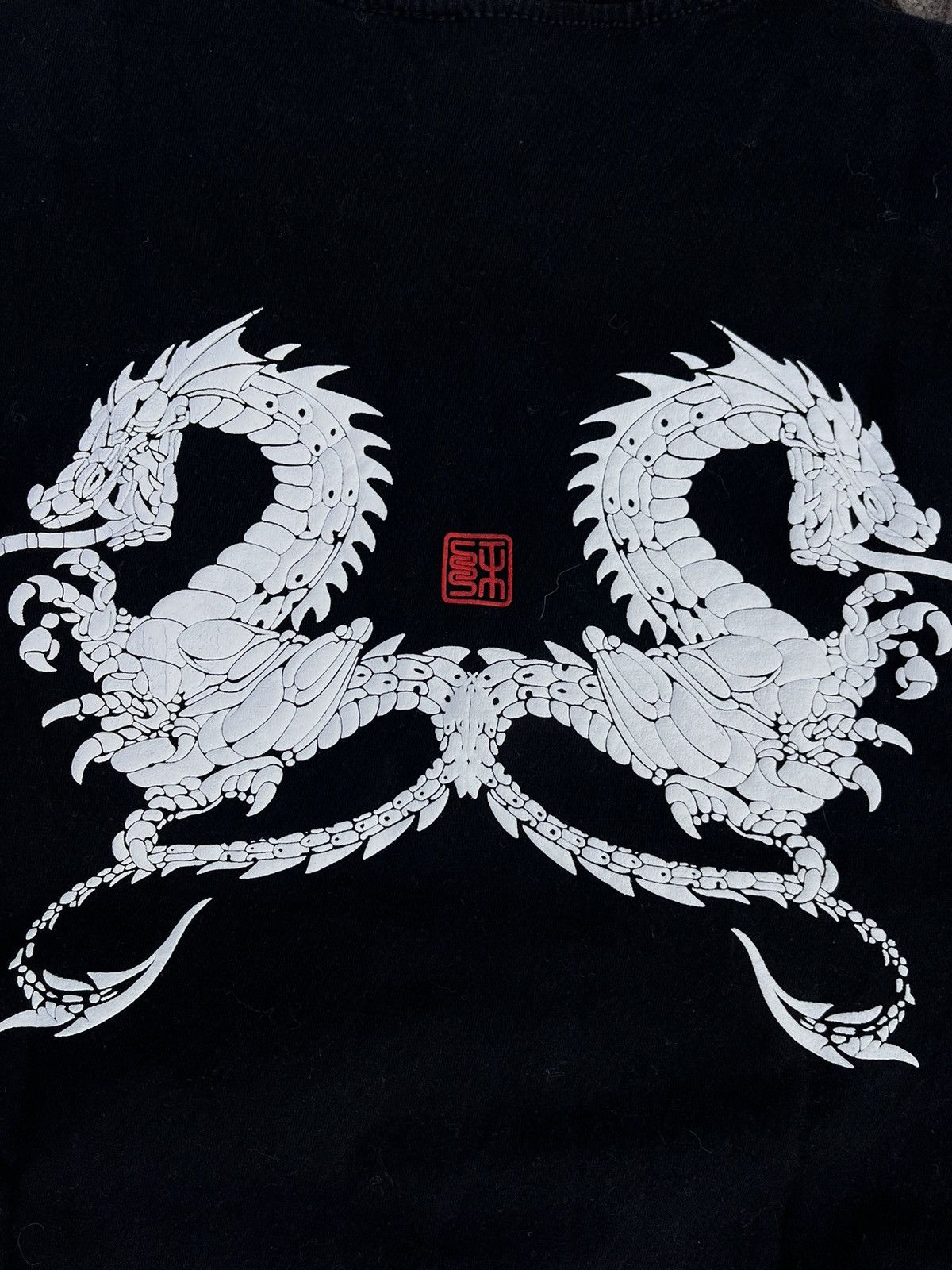 Stussy × Vintage 90’s Vintage Stussy Outdoor Dragon Black T-shirt Tee Size US L / EU 52-54 / 3 - 4 Thumbnail