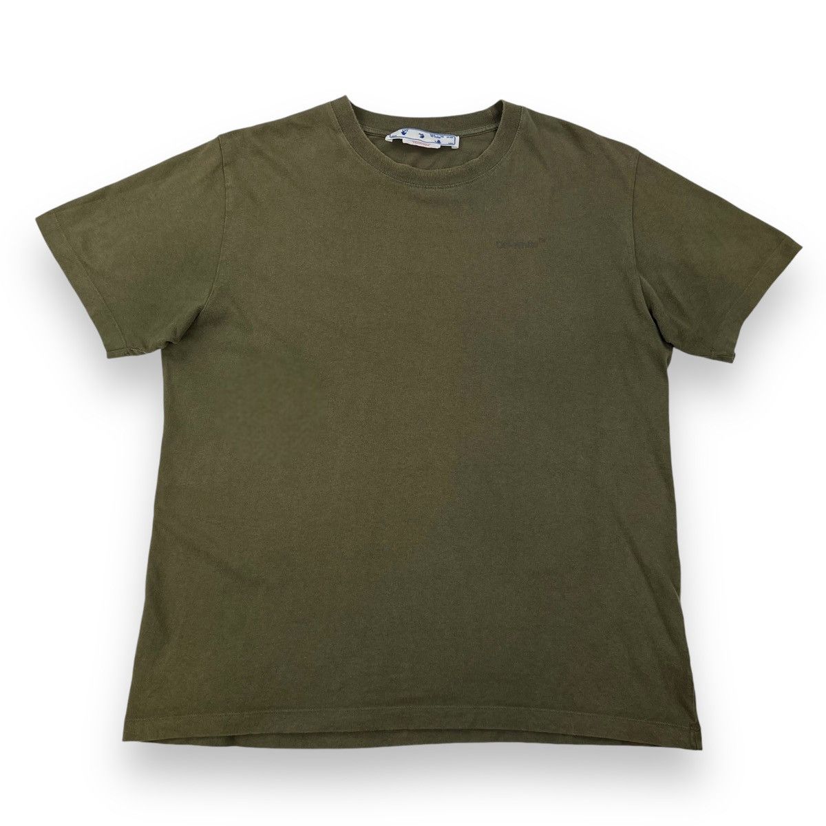 Off-White Off-White Rubber Diagonal Khaki T Shirt Size US XL / EU 56 / 4 - 2 Thumbnail