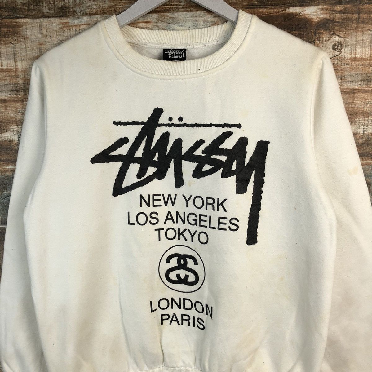 Stussy DL Stussy vintage White Sweatshirt #A1252 Size US S / EU 44-46 / 1 - 5 Thumbnail