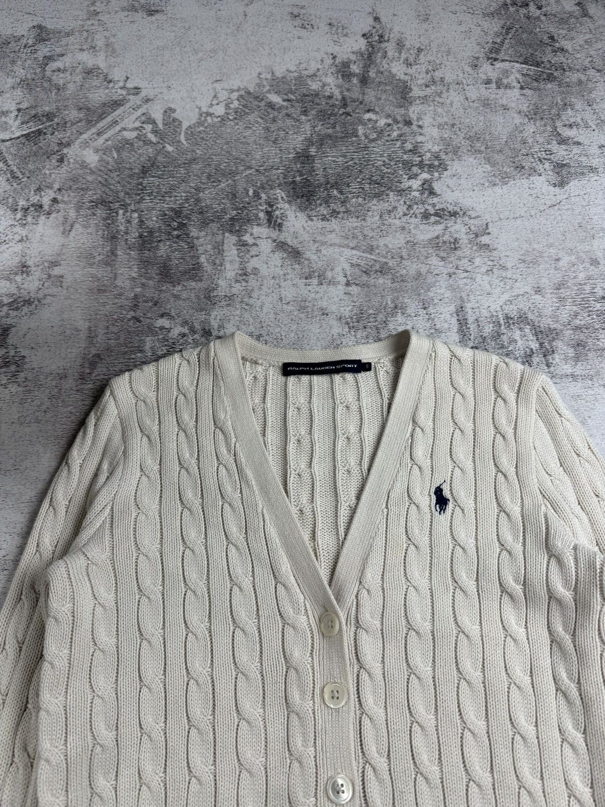 Ralph Lauren Sport Polo Ralph Lauren Women’s White Cable Knit Cotton S Sweater Pullover Cardigan Size S / US 4 / IT 40 - 5 Thumbnail