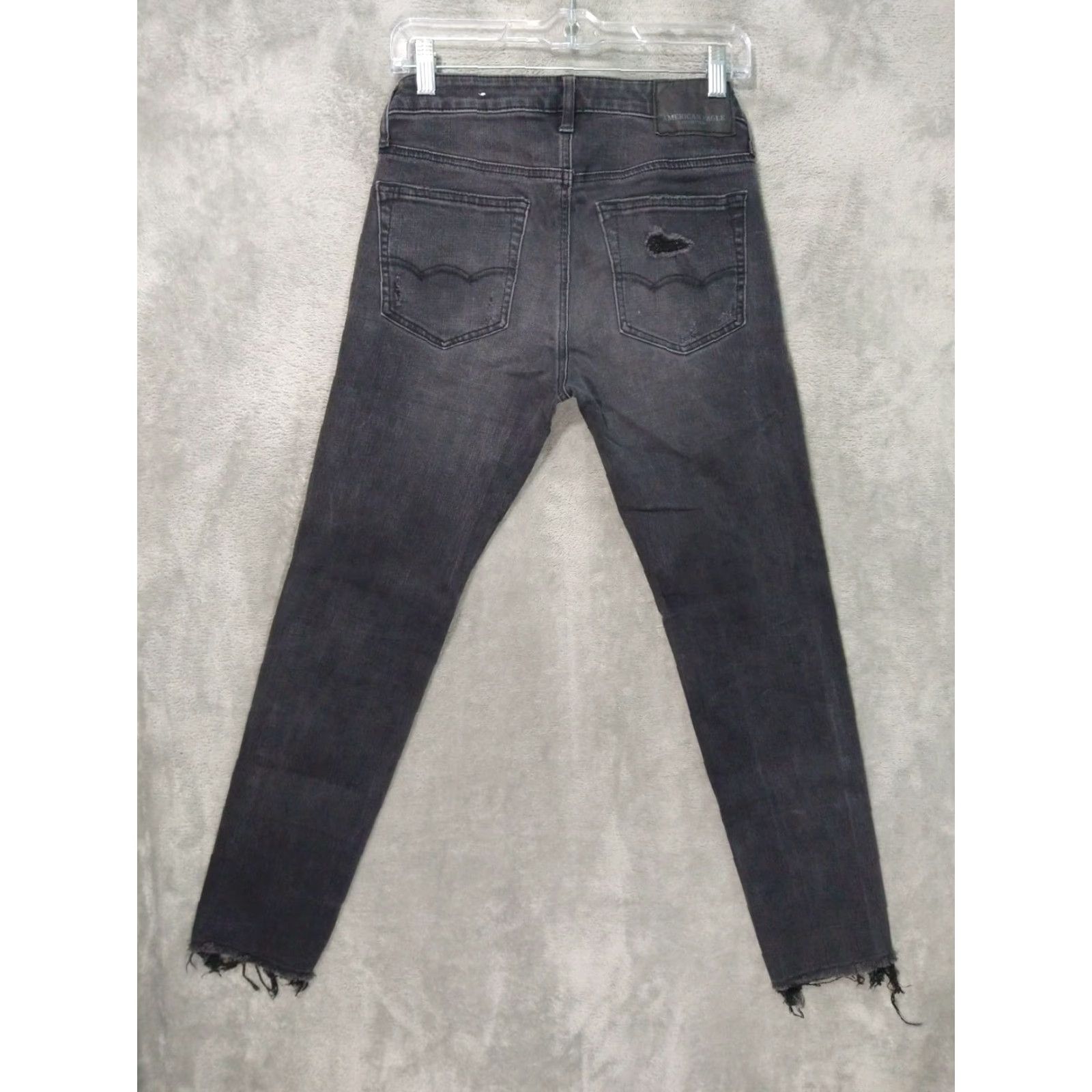 American Eagle Outfitters American Eagle Jeans Mens 28x30 Black Denim Extreme Flex 4 Skinny Distressed Size US 28 / EU 44 - 2 Thumbnail