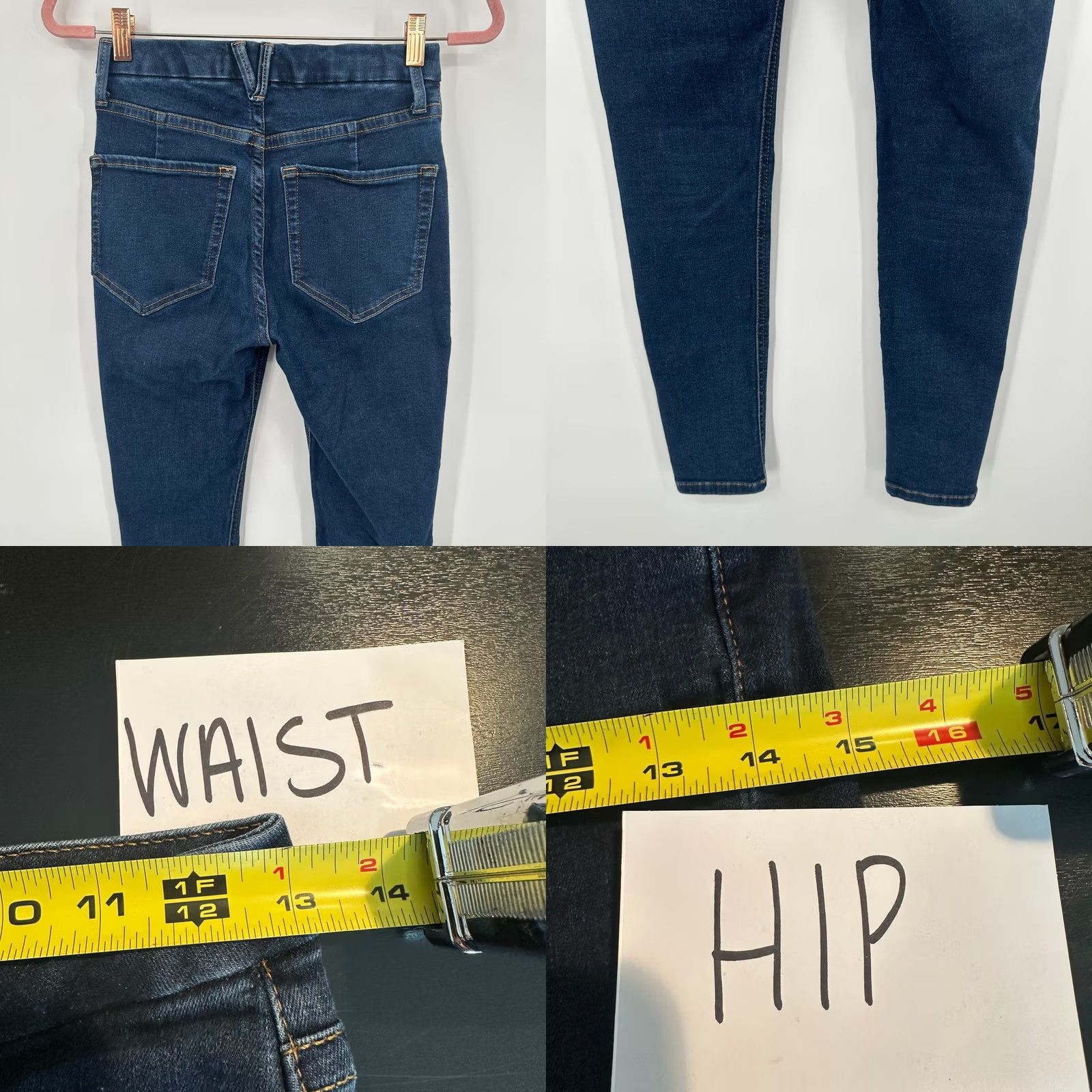 Free People Free People We The Free Skinny High Rise Jeans Dark Wash Denim Women's 27 in Blue Slim Comfortable Pockets Don’t Size 27" / US 4 / IT 40 - 8 Thumbnail