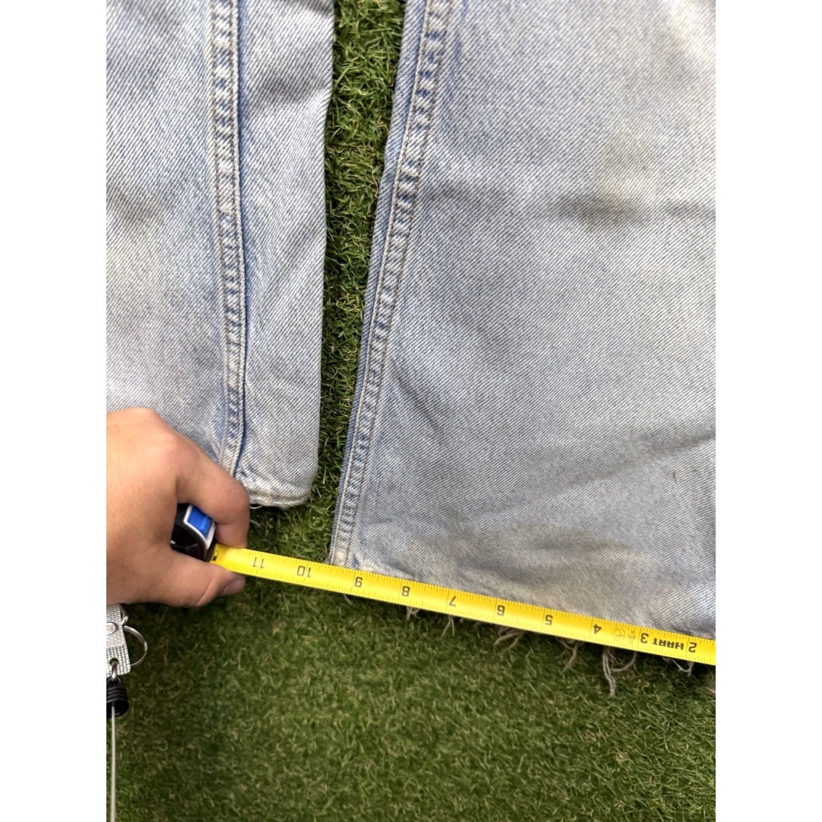 Levi's VINTAGE Levi's Silvertab Jeans Flared Light Wash Denim 28W 7 33in 90s Womens Jeans Distressed 5-Pocket Blue Size 28" / US 6 / IT 42 - 6 Thumbnail