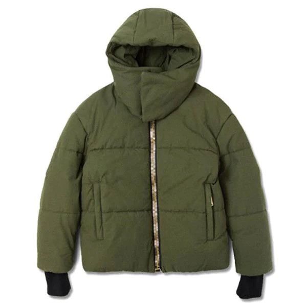 image of Palm Angels Maxi Puller Down Jacket - Military Green, Men's (Size Large)