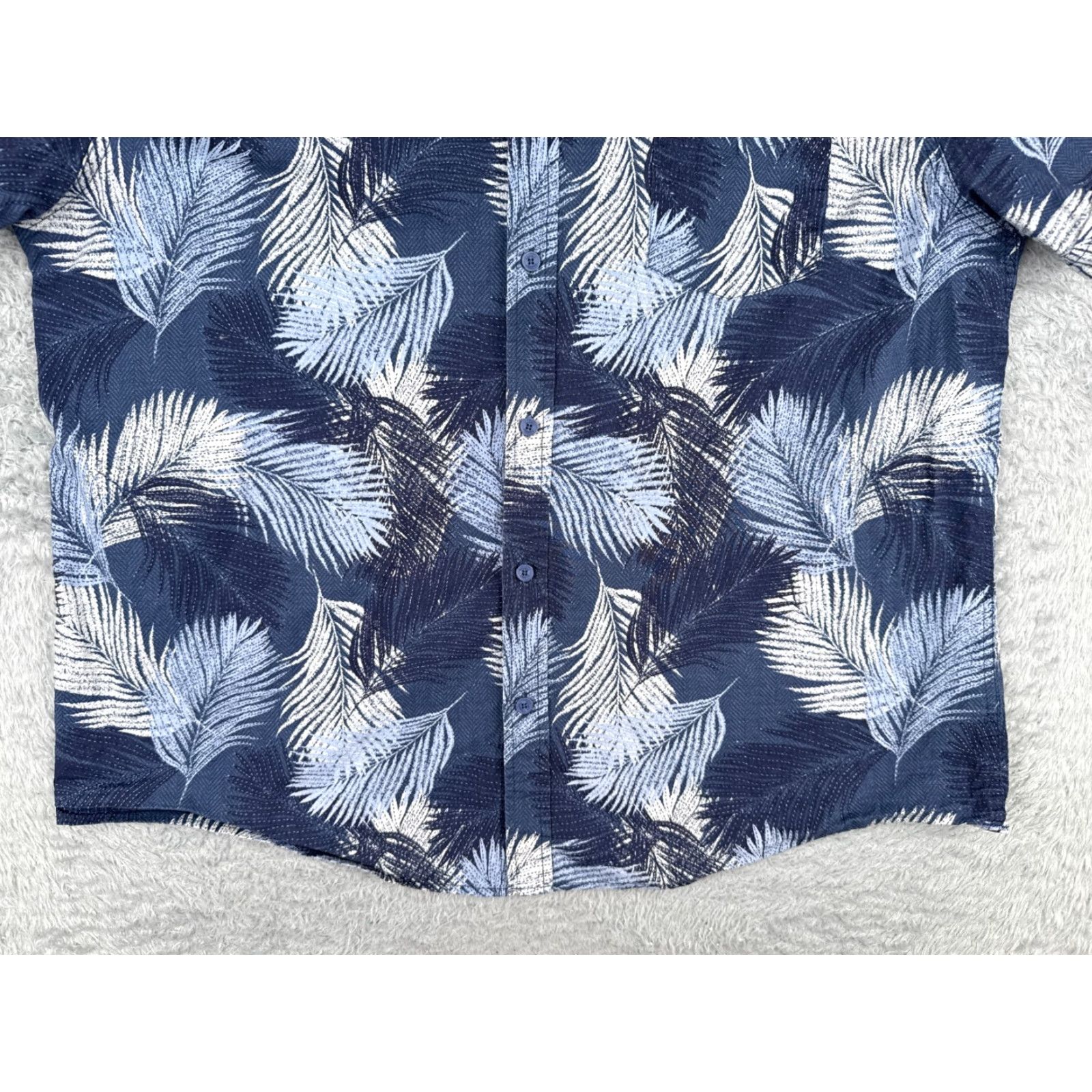 Haggar Haggar Shirt 2XL Blue 100% Cotton Button-Up Short Sleeve Send Hawaiian Aloha Beach Resort Vacation Floral Cotton Mens Shirt Size US XXL / EU 58 / 5 - 5 Thumbnail