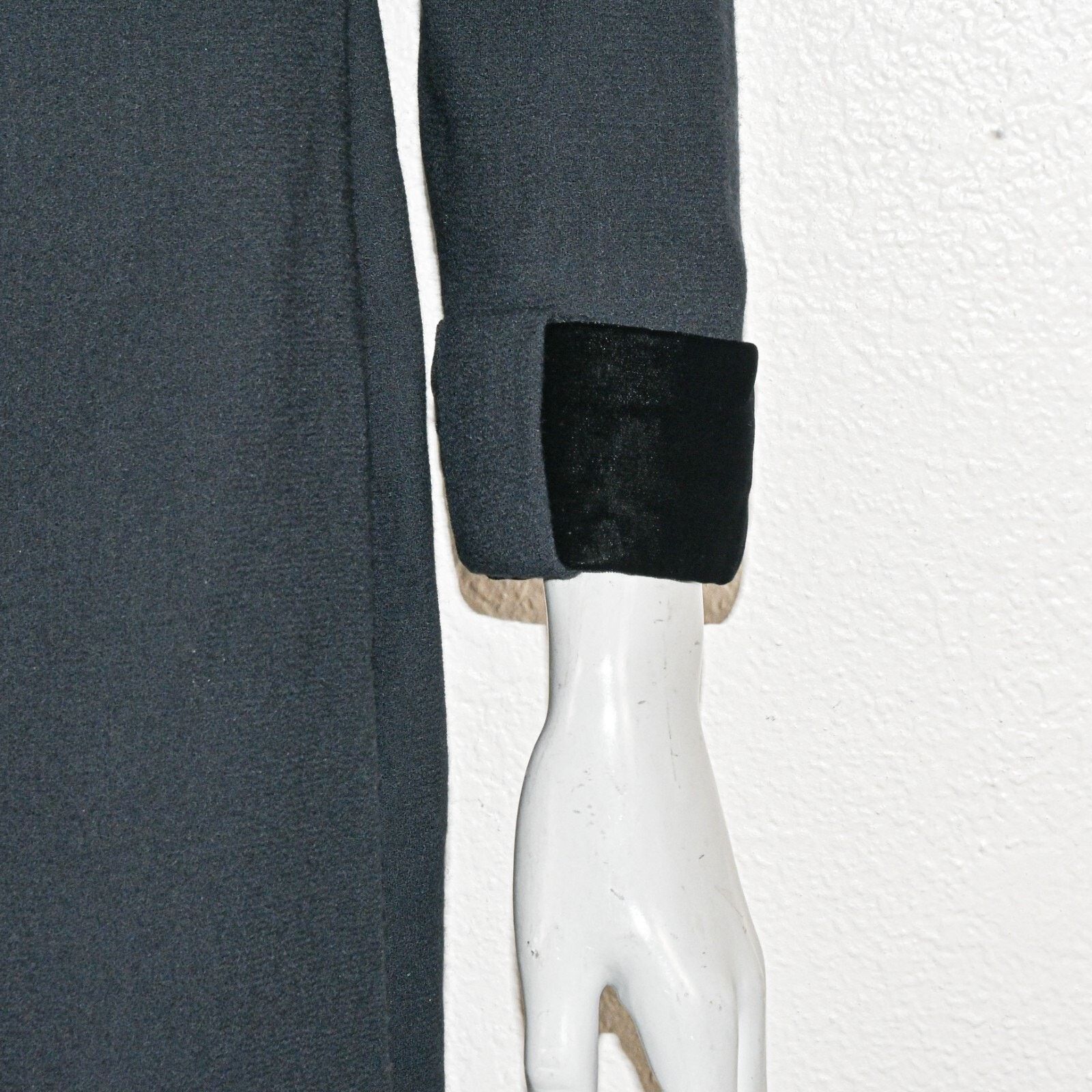 Vintage 90s Carolina Herrera Long Sleeve Dress Wool Charcoal