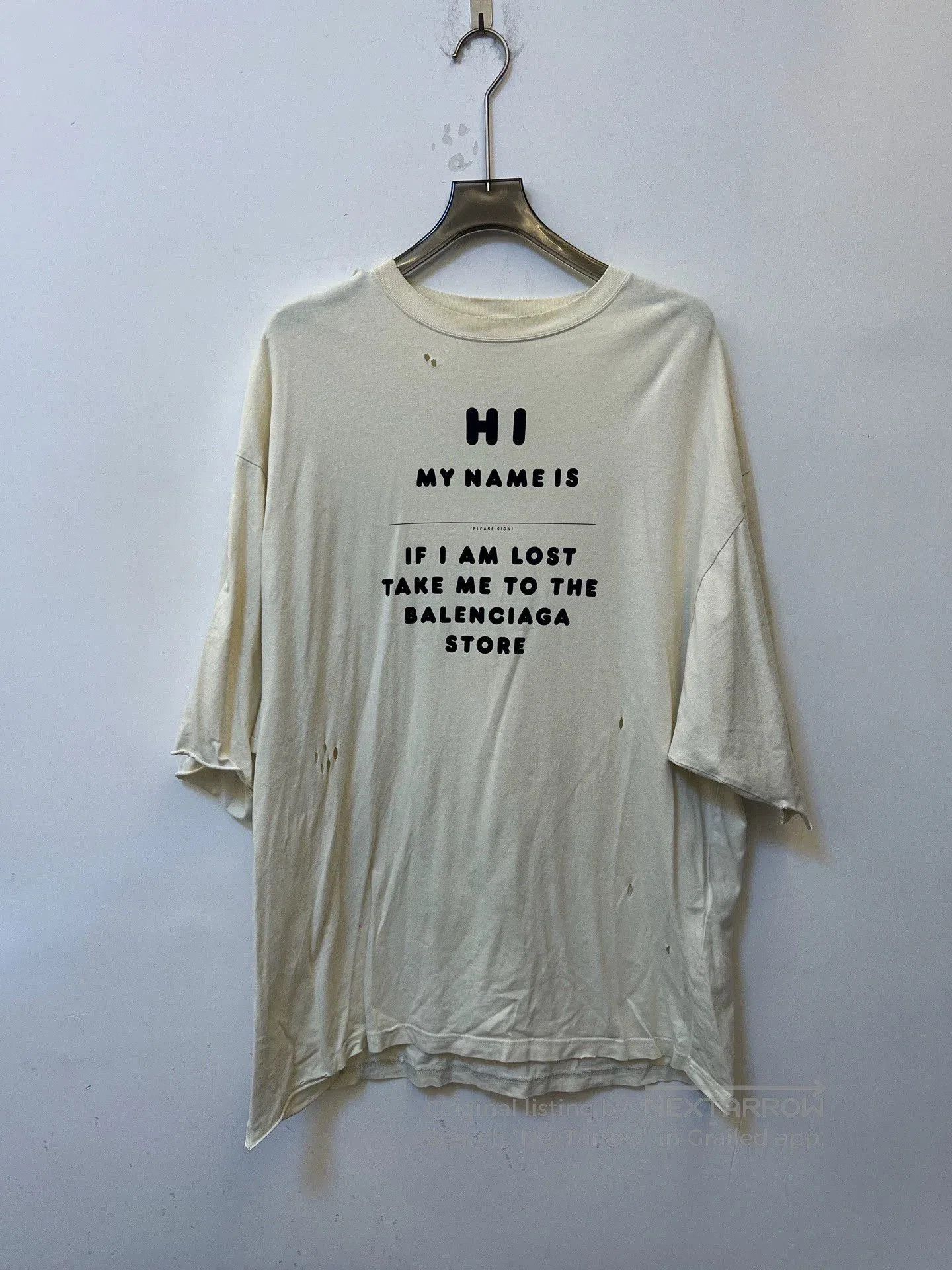 Balenciaga Balenciaga “Hi My Name Is” Oversized Tee | Grailed