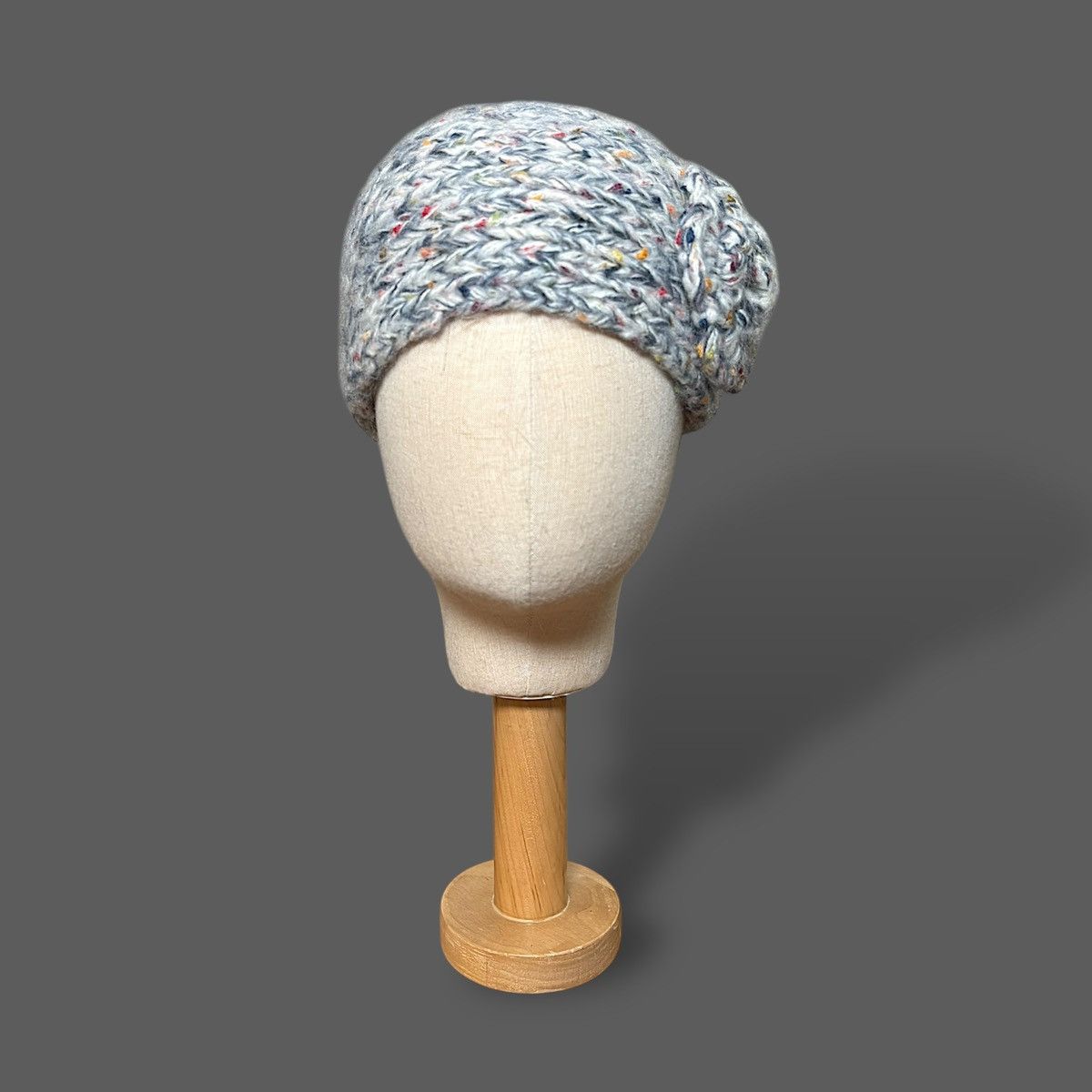 Handmade Handmade Winter Knit Grey Women’s Flower Accent Headband OS Size ONE SIZE - 2 Thumbnail