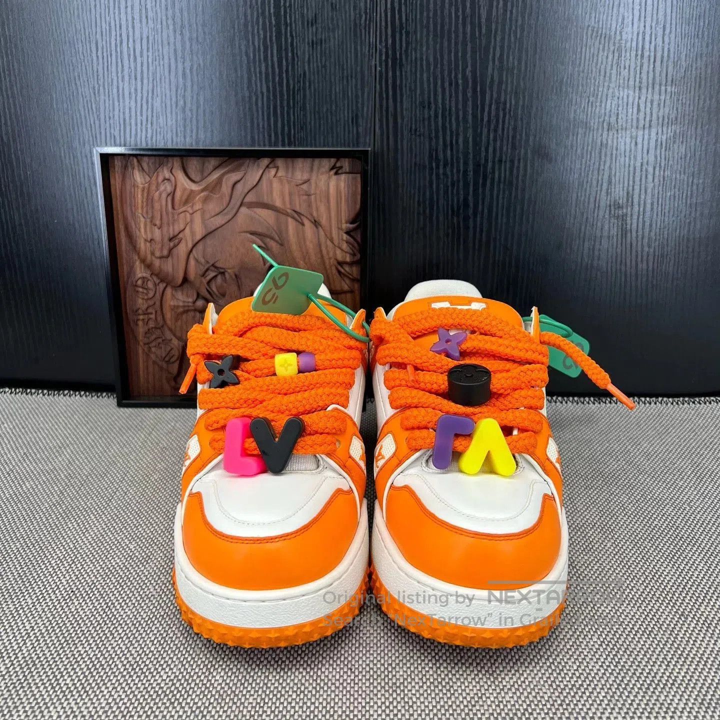 Louis Vuitton Orange Low-Top Sneakers with Colorful Accents Size 6.5. Size US 6.5 / EU 39-40 - 2 Thumbnail