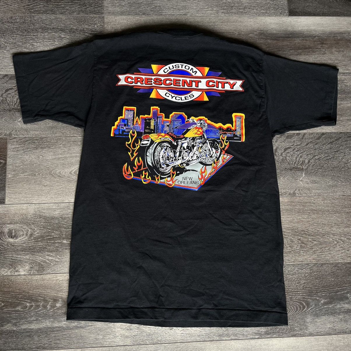 Harley Davidson × Vintage Vintage 1990s Harley Davidson Custom Cycles Graphic T Shirt Size US L / EU 52-54 / 3 - 2 Thumbnail