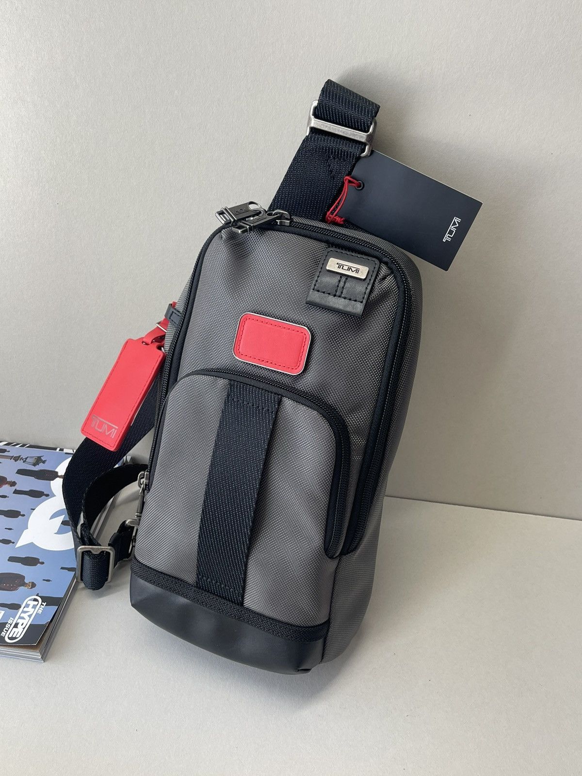 image of (New+Tag) Tumi Fife Men’S Sling Pack Grey/black Bag, Men's